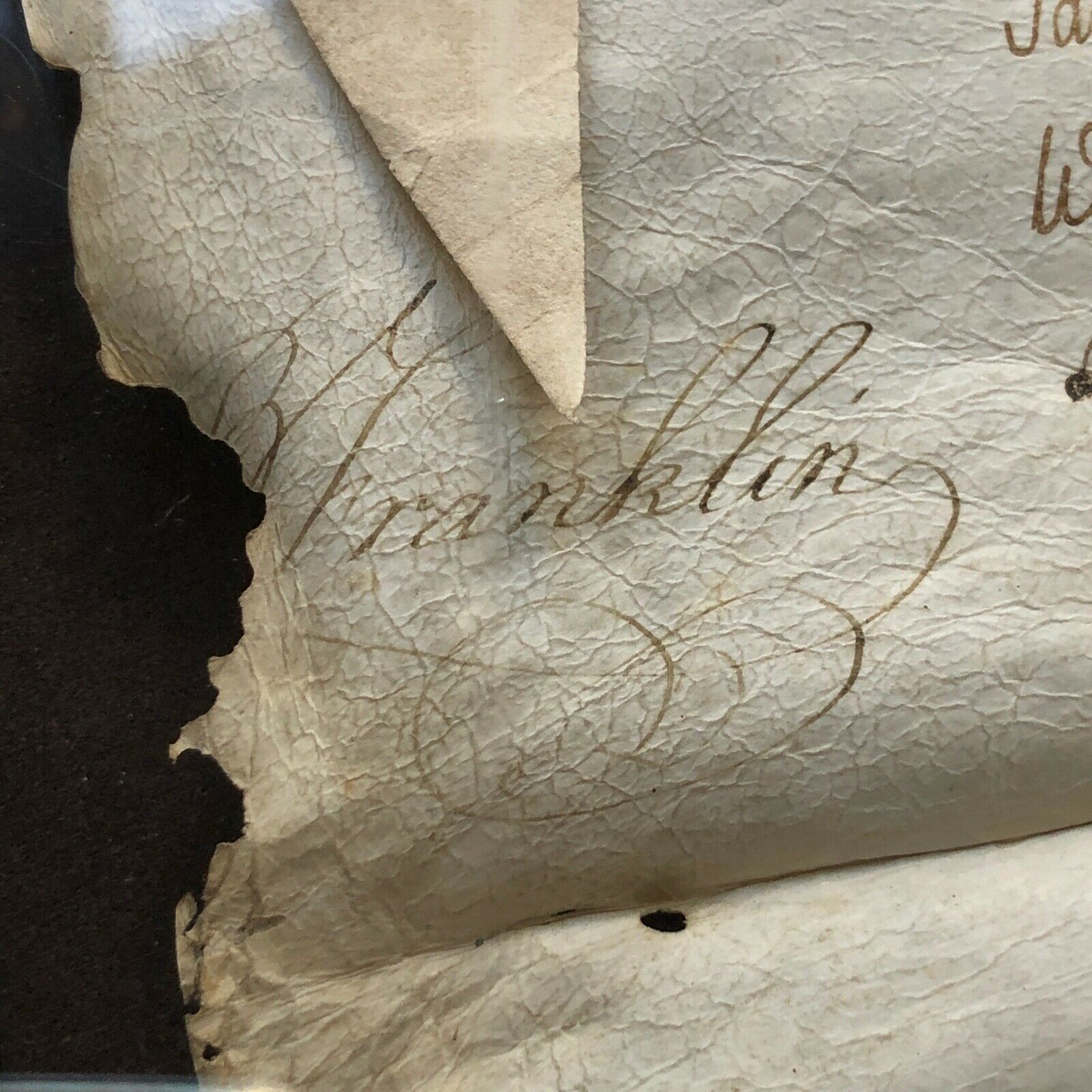 BENJAMIN FRANKLIN * JSA LOA * AUTOGRAPH PA Land Grant Display SIGNED * Ben