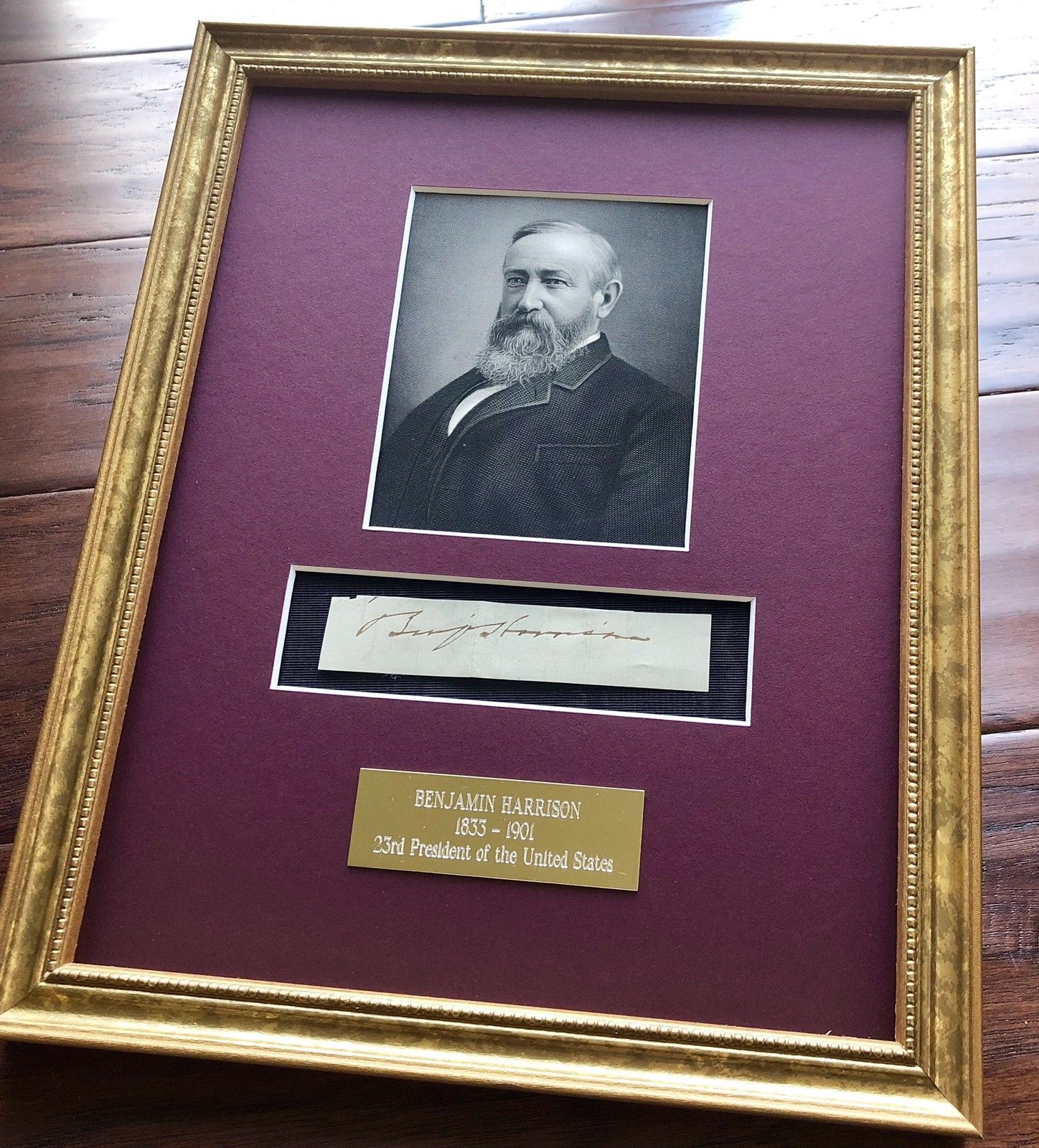 BENJAMIN HARRISON * Genuine SIGNED Clipped AUTOGRAPH * President Signature