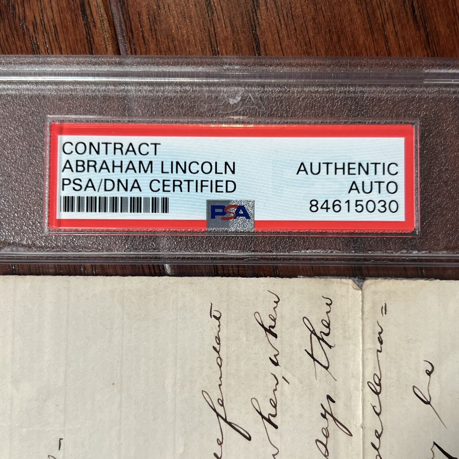 ABRAHAM LINCOLN * PSA/DNA Slab * Autograph Lengthy Handwritten Legal Plea Signed