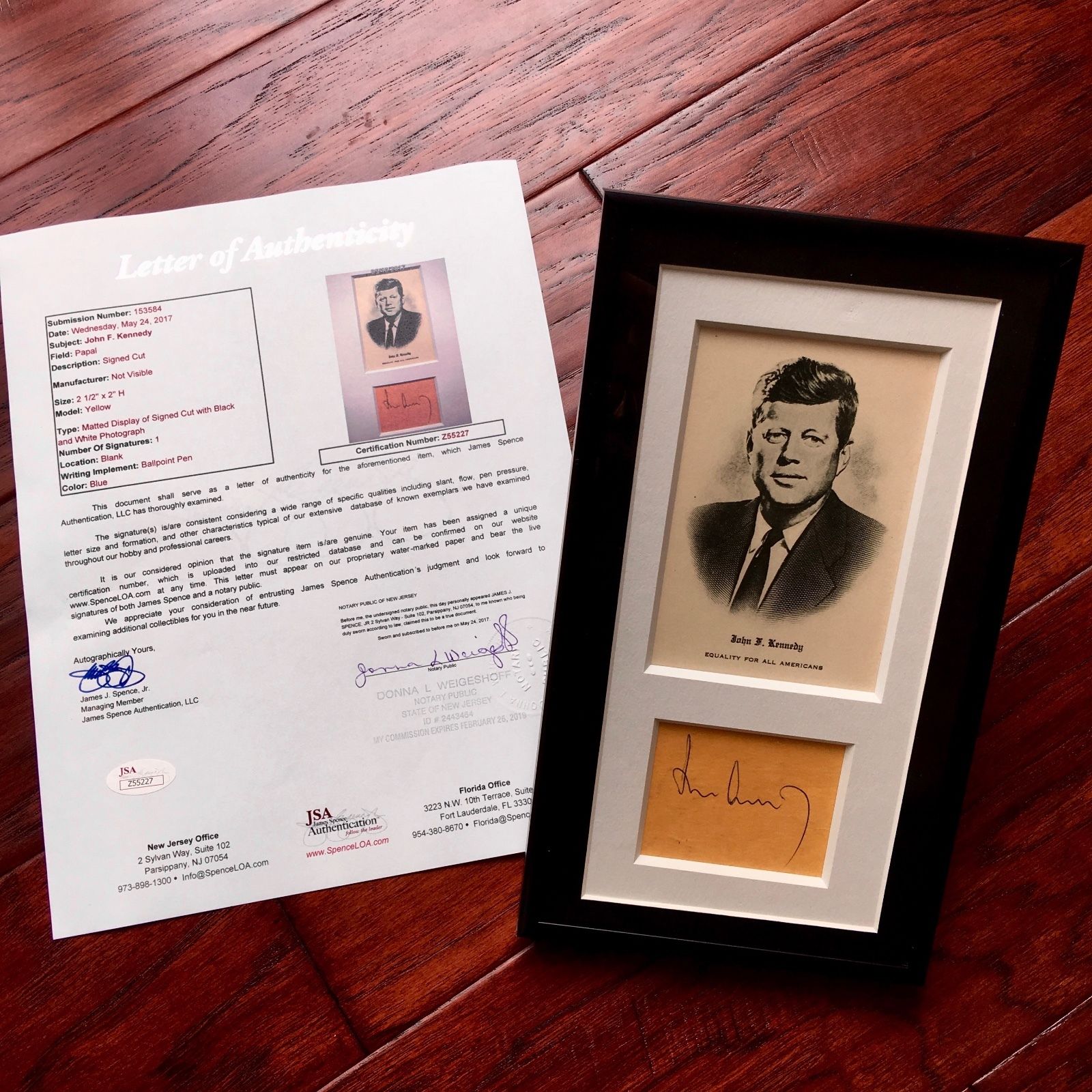JOHN F. KENNEDY * JSA COA * Scarce Authentic AUTOGRAPH Signed * JFK President