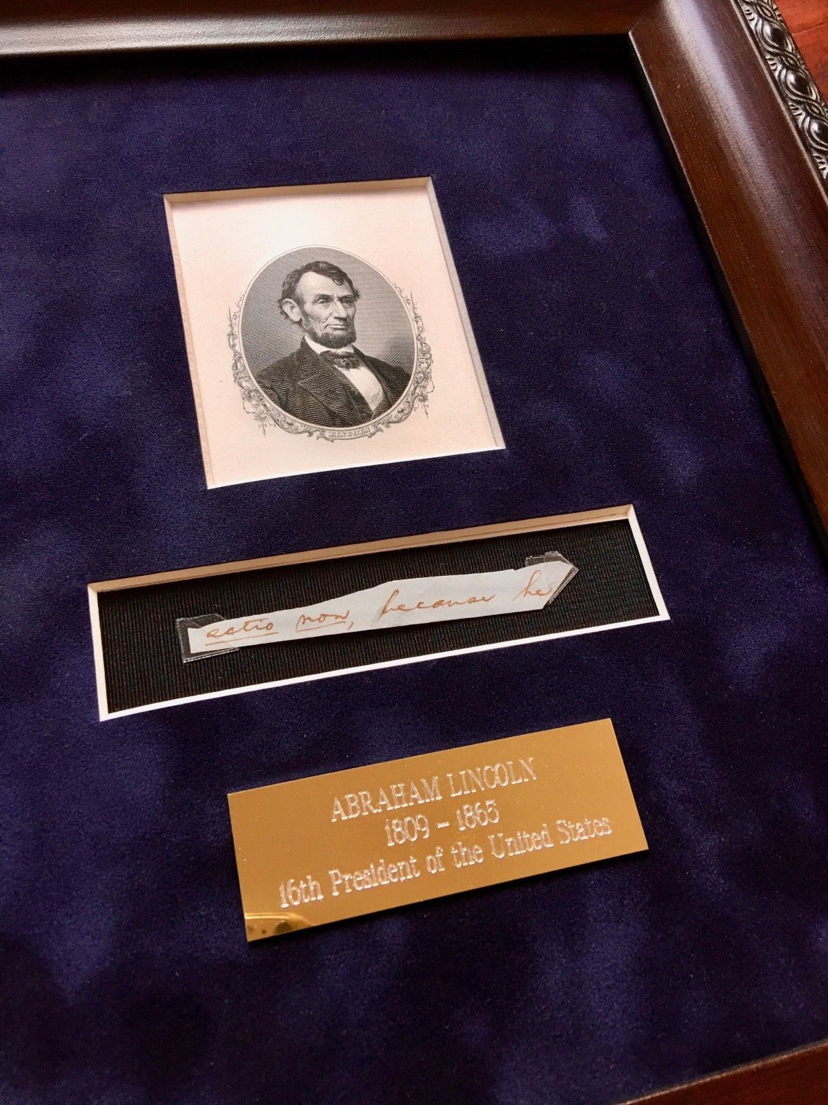 ABRAHAM LINCOLN * PSA/DNA * 4 Handwritten Cut Words * not Autograph or Signed