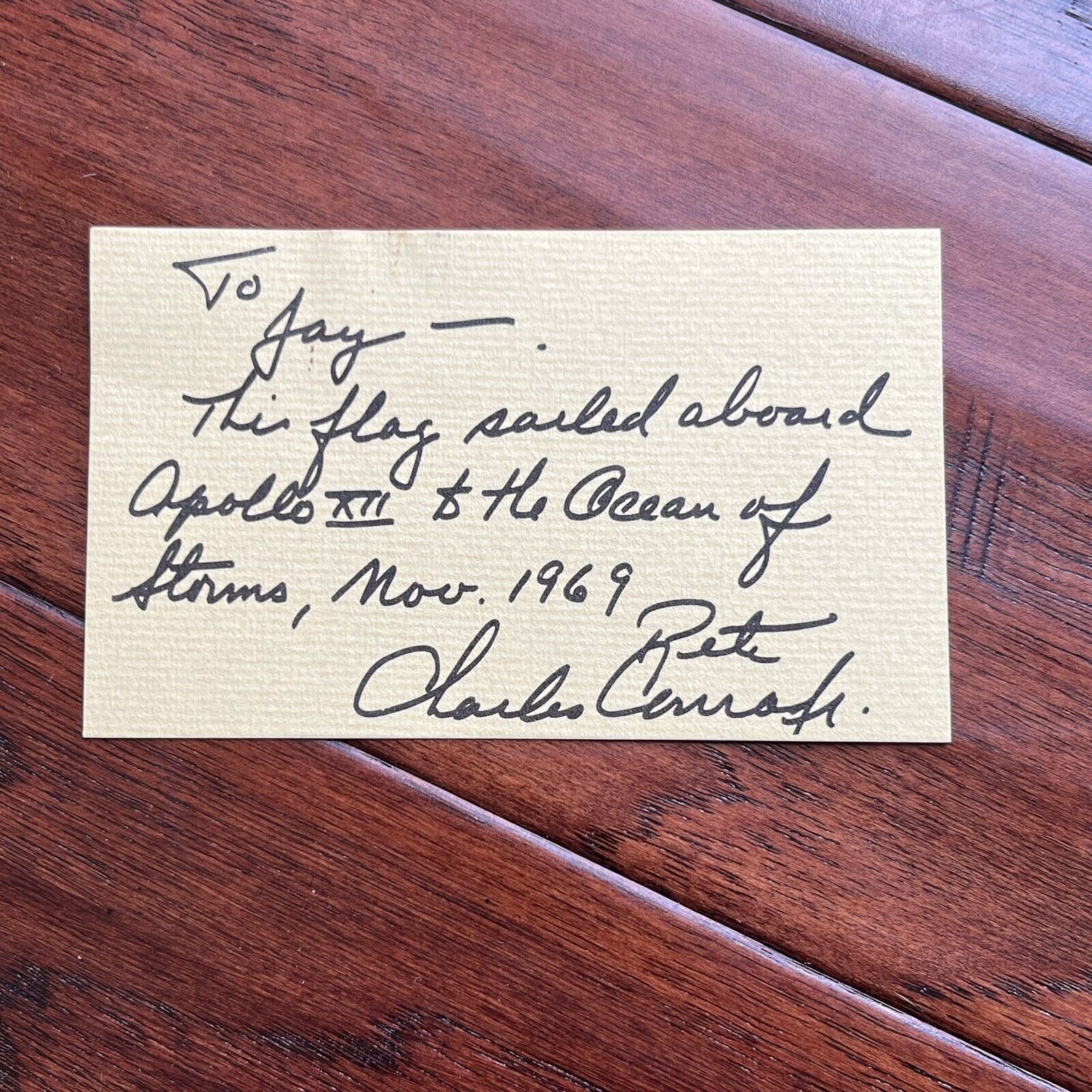 APOLLO 12 * CAG * Lunar Surface Flown Flag Patch Carried by Charles Conrad