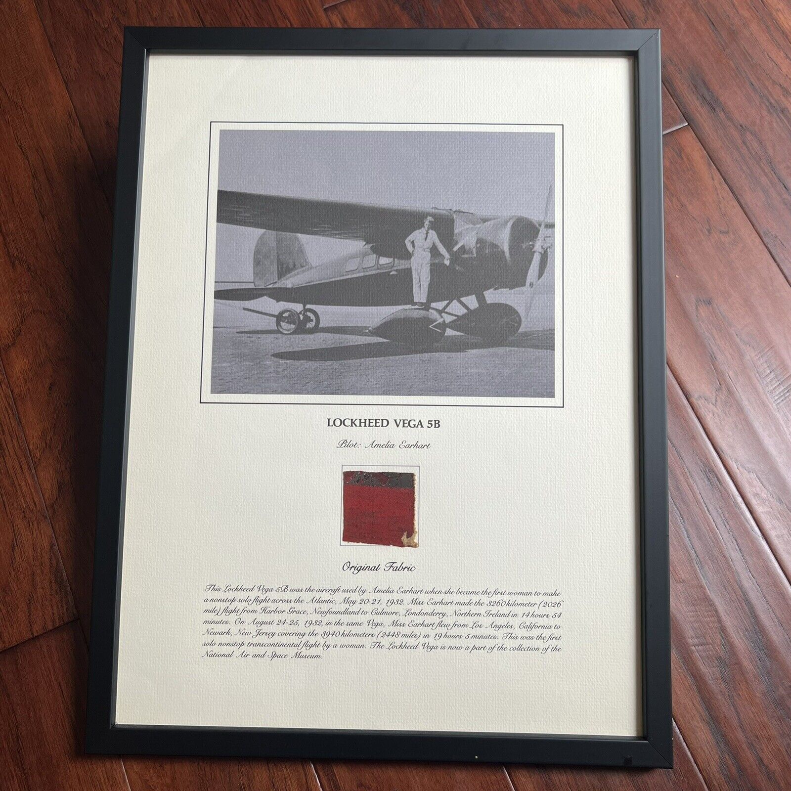 AMELIA EARHART * Original Flown Vega 5B Fabric * From Smithsonian Institute