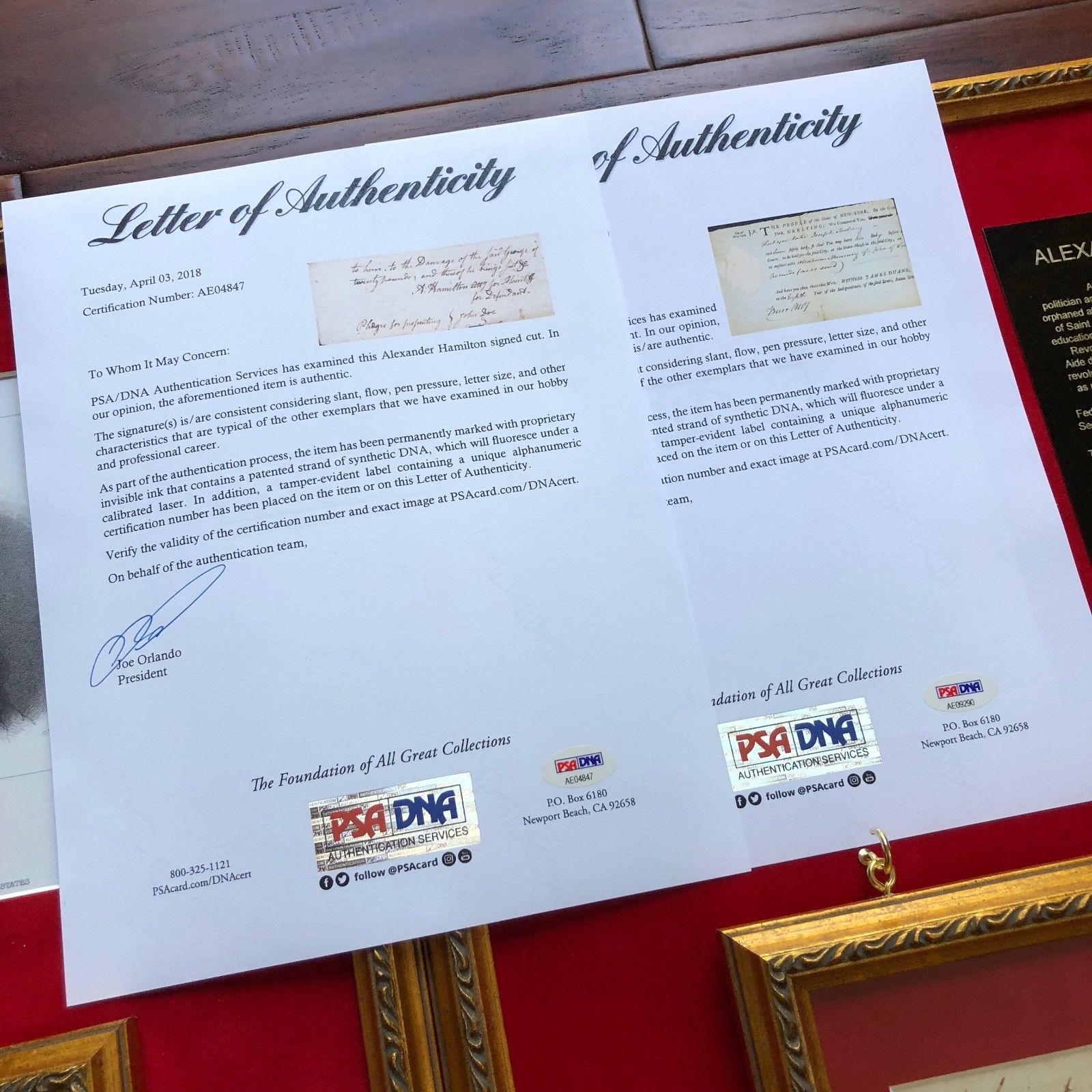 ALEXANDER HAMILTON * AARON BURR * Signed Handwritten Autograph Display * PSA/DNA
