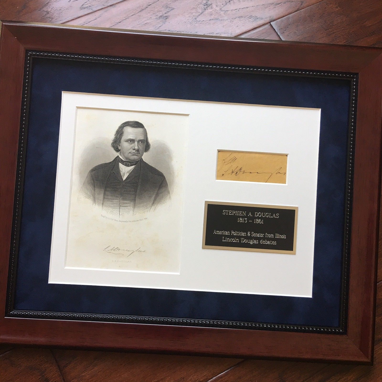 STEPHEN A. DOUGLAS * Authentic AUTOGRAPH * SIGNED Free Frank * Lincoln Debate