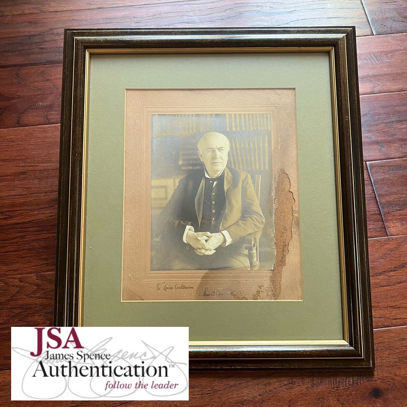 THOMAS EDISON * JSA LOA * Autograph Photo Signed on the Mat