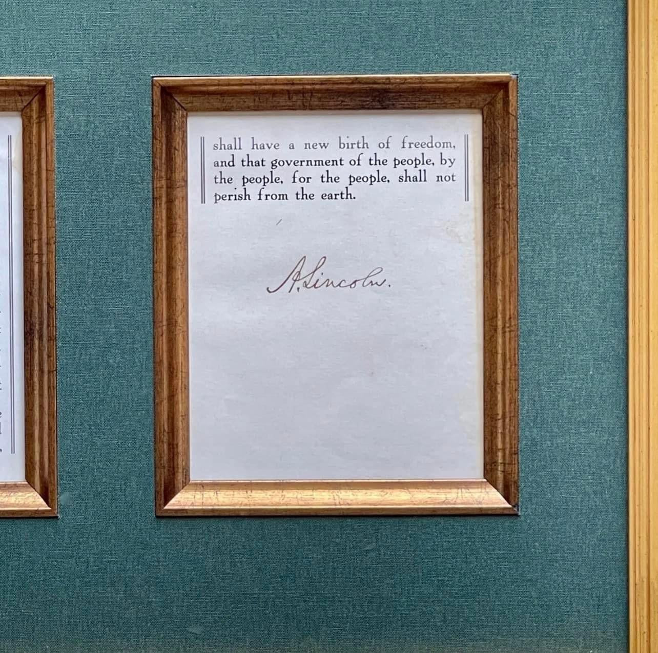 ABRAHAM LINCOLN * PSA * Autograph GETTYSBURG ADDRESS Souvenir Signed Signature