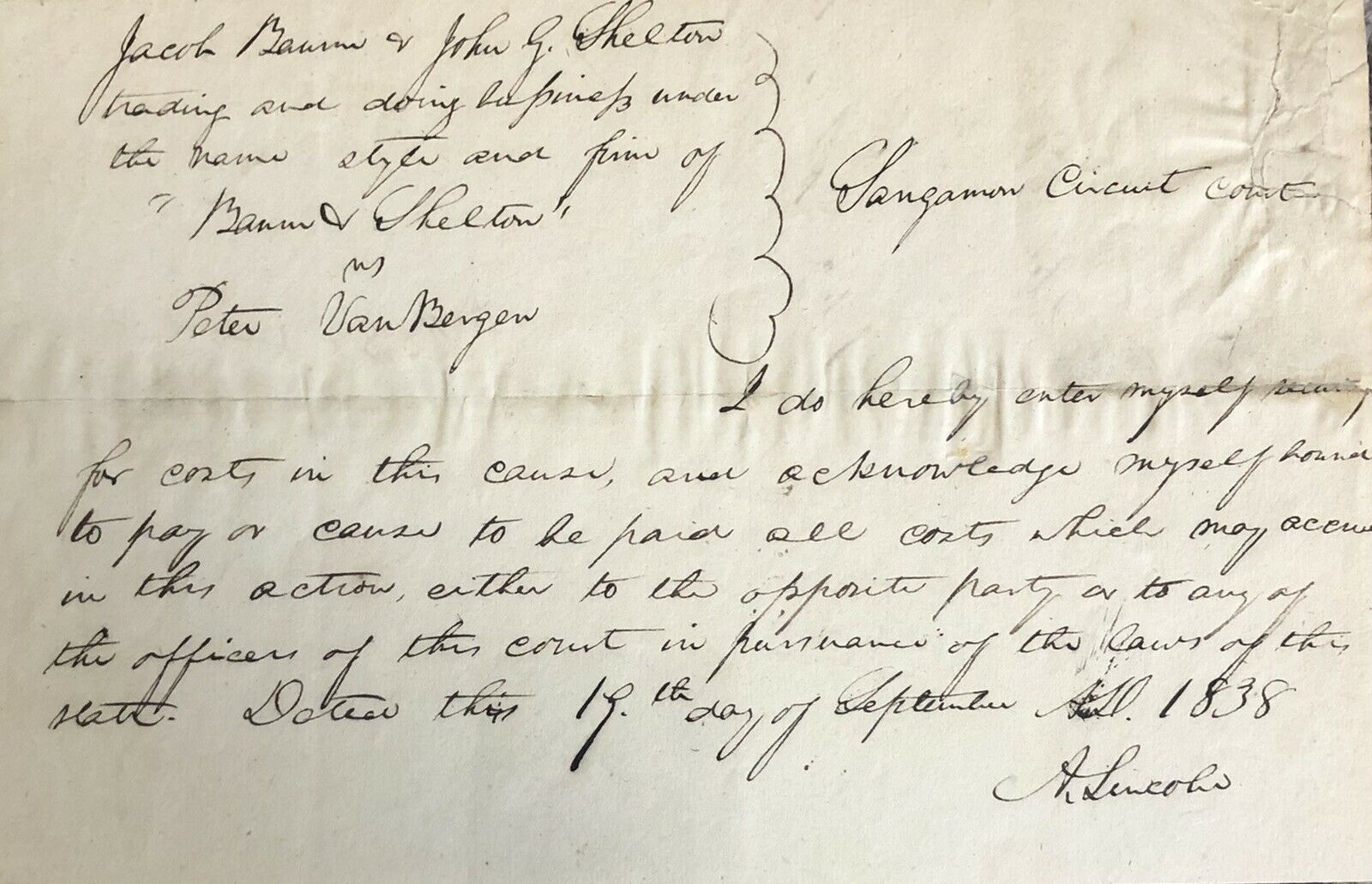 ABRAHAM LINCOLN * PSA/DNA Slabbed * Early Handwritten Autograph Letter Signed *