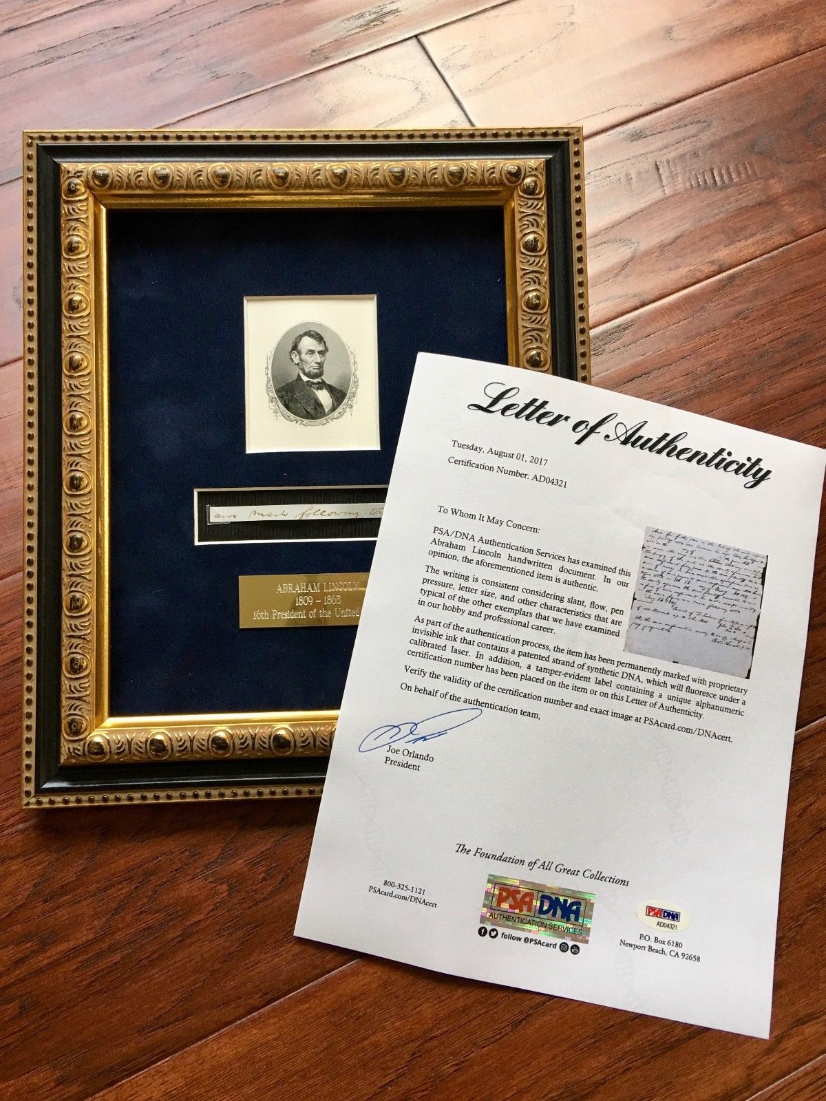 ABRAHAM LINCOLN * PSA/DNA * 4 Handwritten Cut Words *