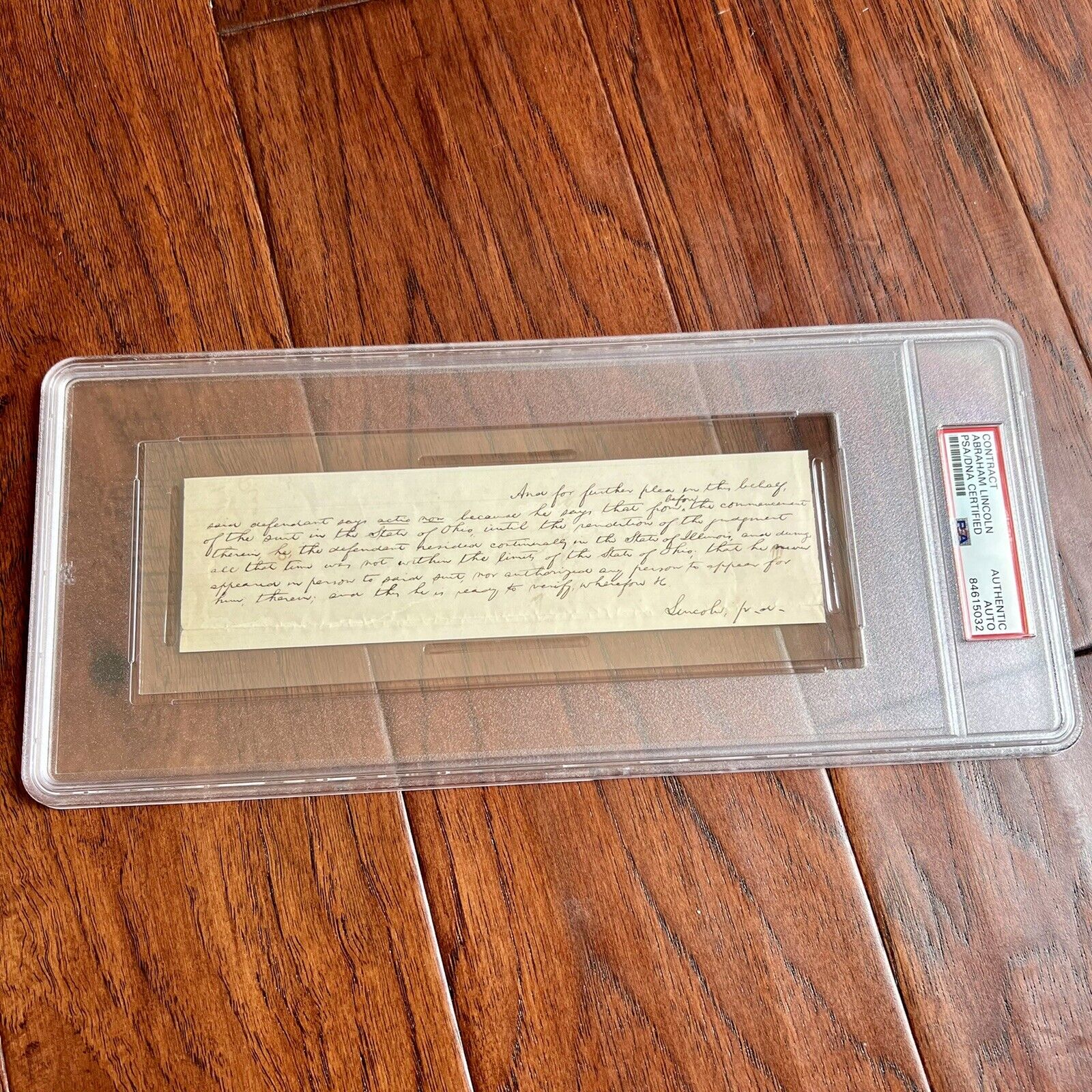 ABRAHAM LINCOLN * PSA/DNA Slab * Autograph Lengthy Handwritten Plea Signed