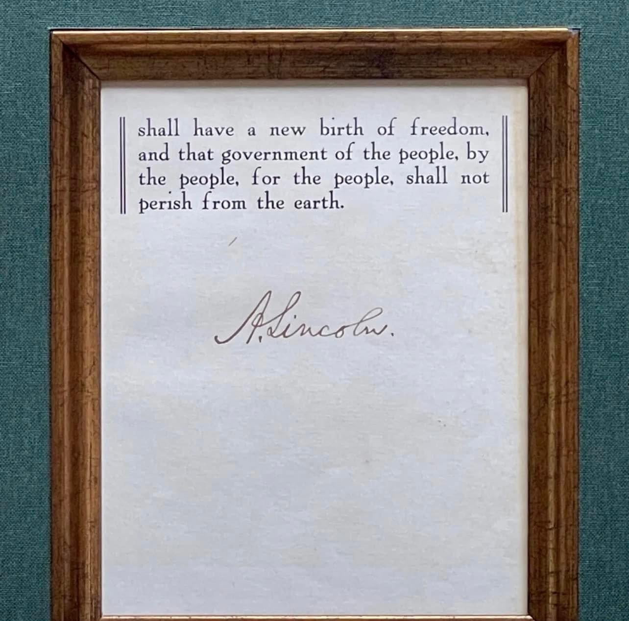 ABRAHAM LINCOLN * PSA * Autograph GETTYSBURG ADDRESS Souvenir Signed Signature