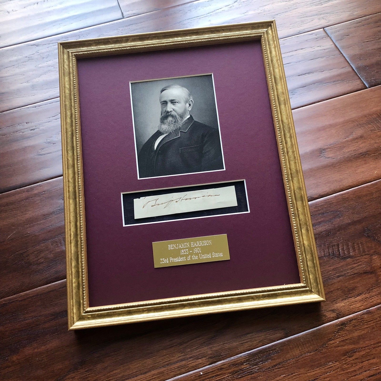 BENJAMIN HARRISON * Genuine SIGNED Clipped AUTOGRAPH * President Signature