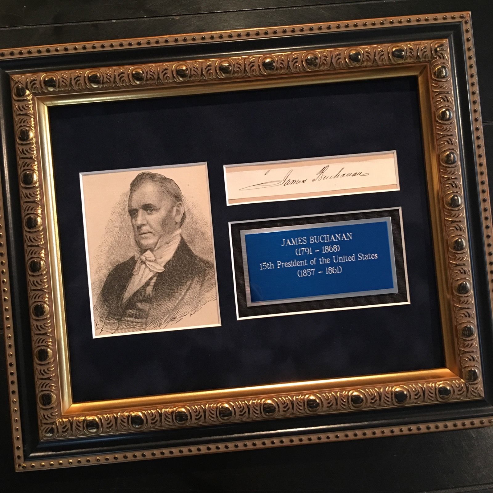 President JAMES BUCHANAN Scarce Cut Signature AUTOGRAPH SIGNED * Civil War