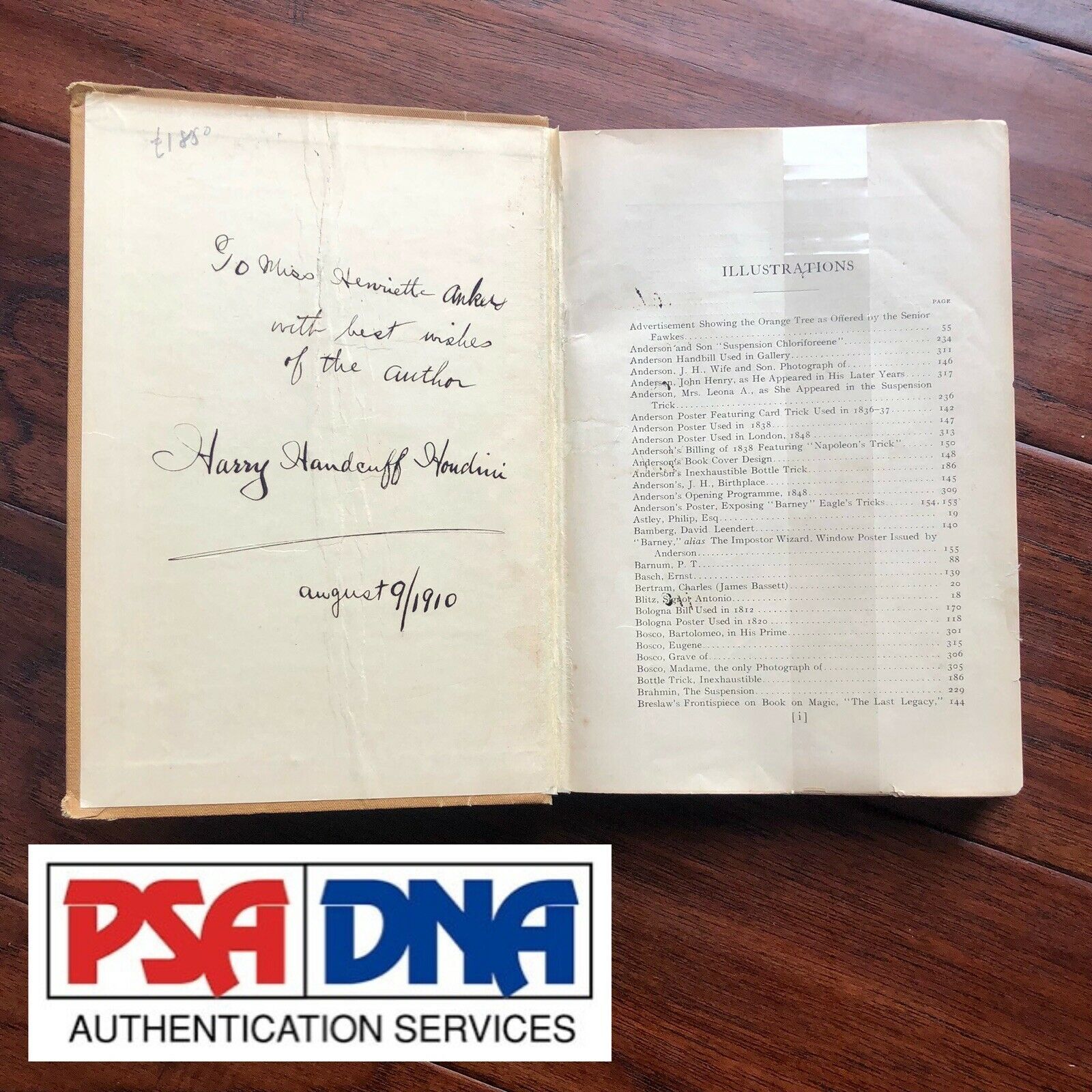 HARRY HOUDINI * PSA/DNA * Signed "Handcuff Houdini" Autograph Unmasking Book