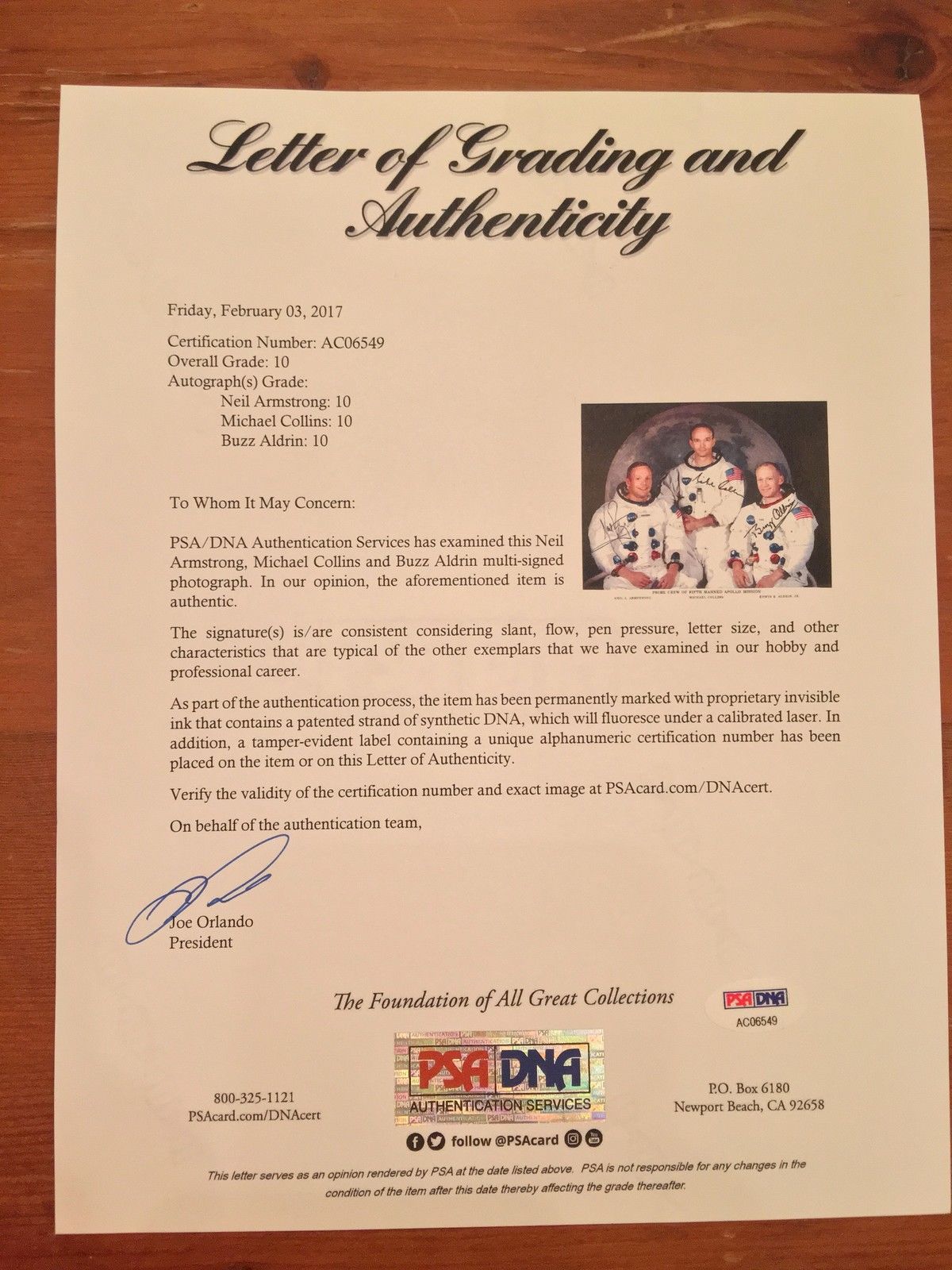 APOLLO 11 CREW SIGNED * PSA/DNA GEM 10/10 UNINSCRIBED autograph NASA LITHOGRAPH