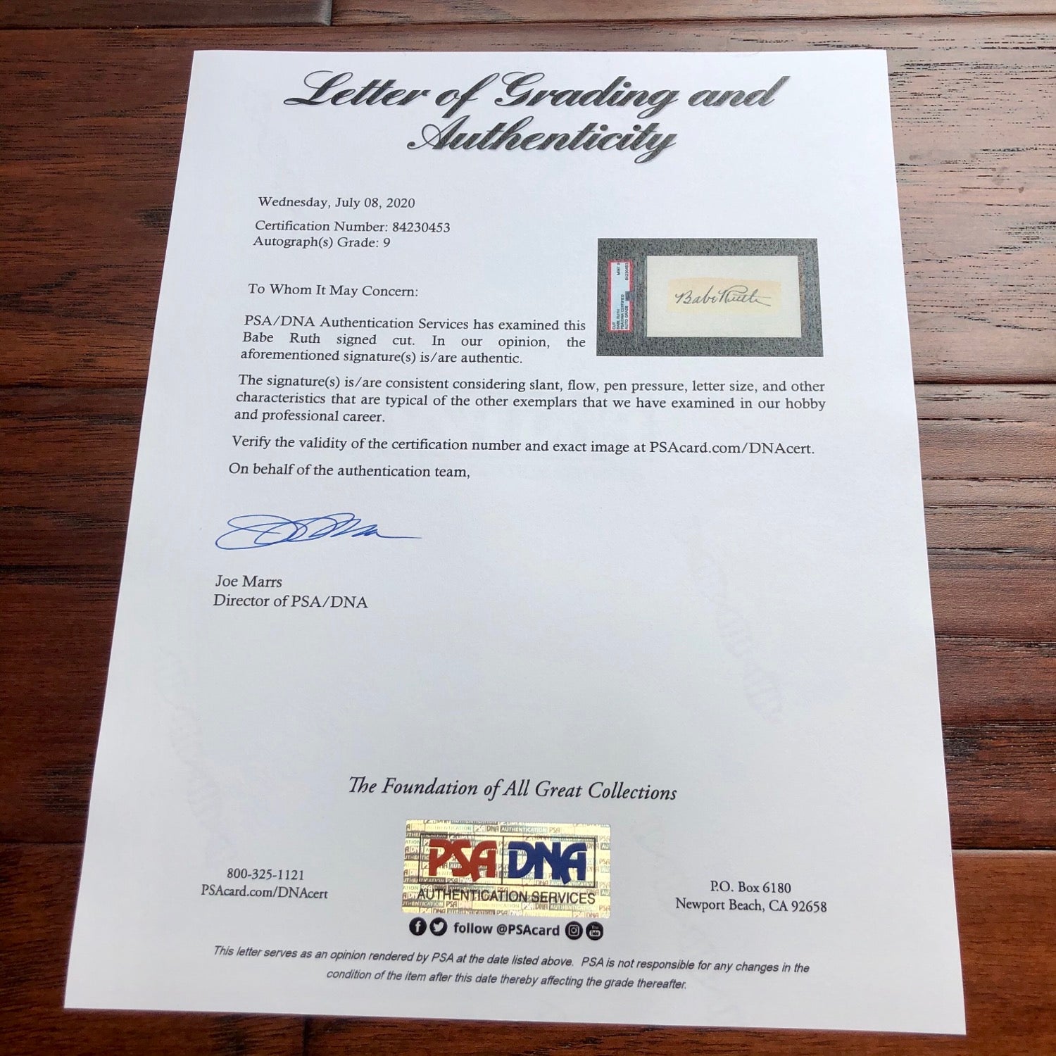 BABE RUTH * PSA/DNA * Mint 9 Graded Autograph Encapsulated Signed Slabbed Yankee