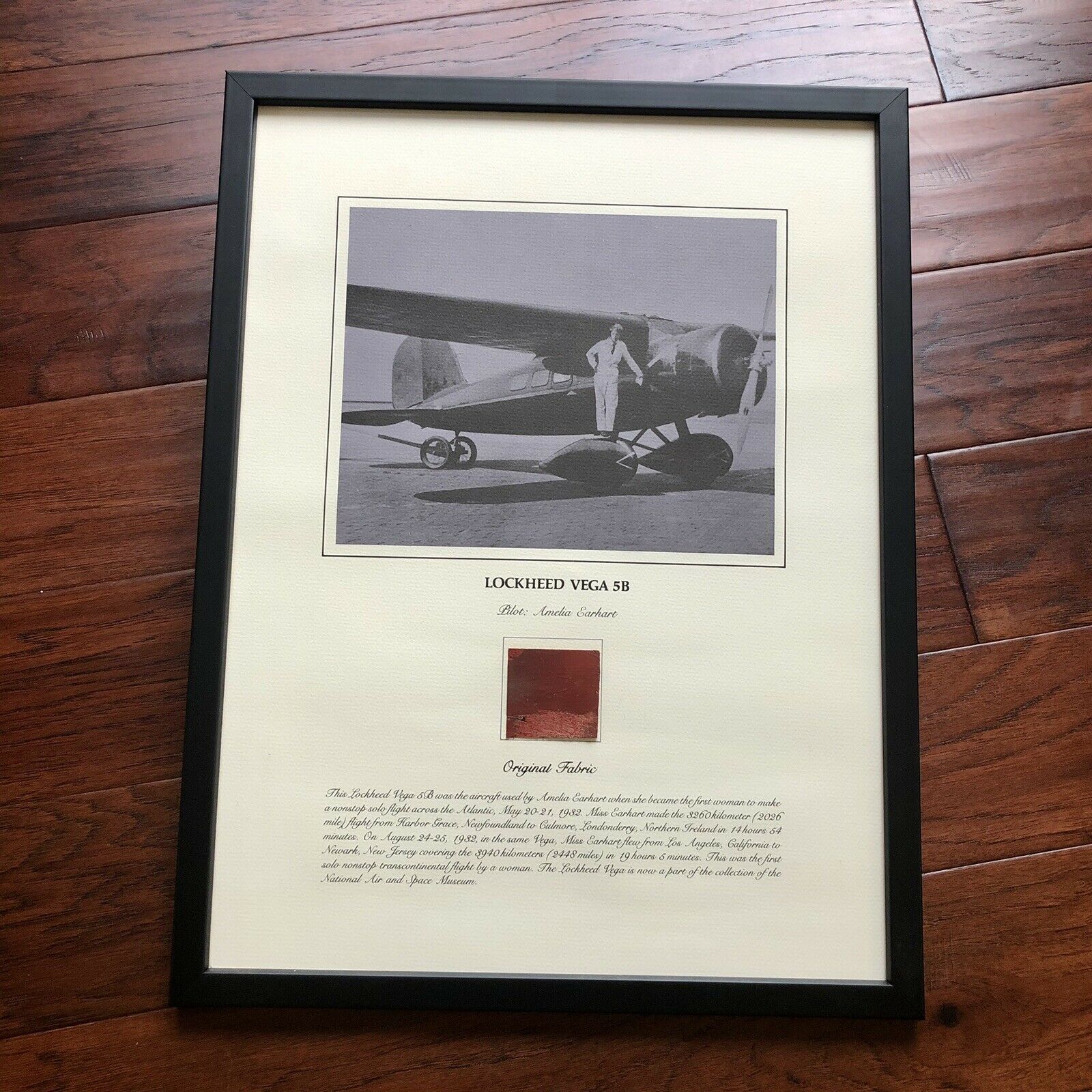 AMELIA EARHART * Original Flown Vega 5B Fabric * From Smithsonian Institute