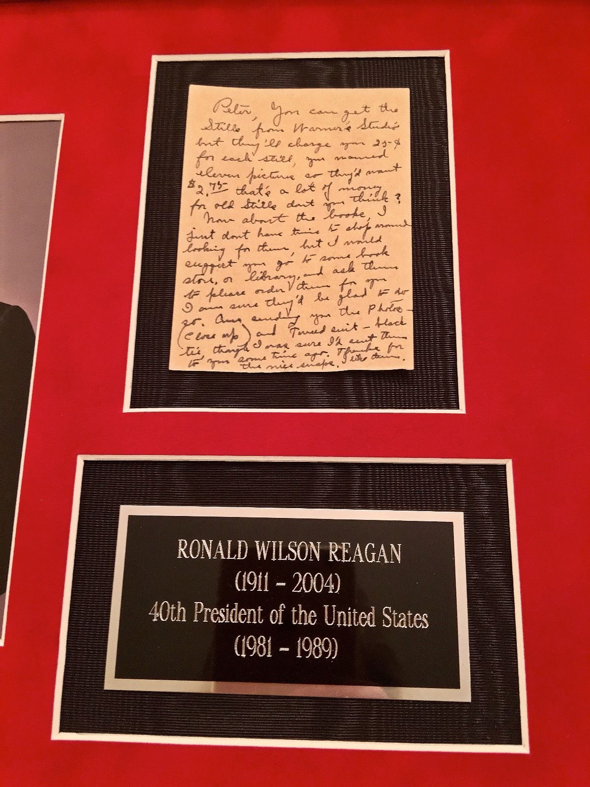 RONALD REAGAN Scarce Handwritten AUTOGRAPH Letter Not SIGNED Warner Bros