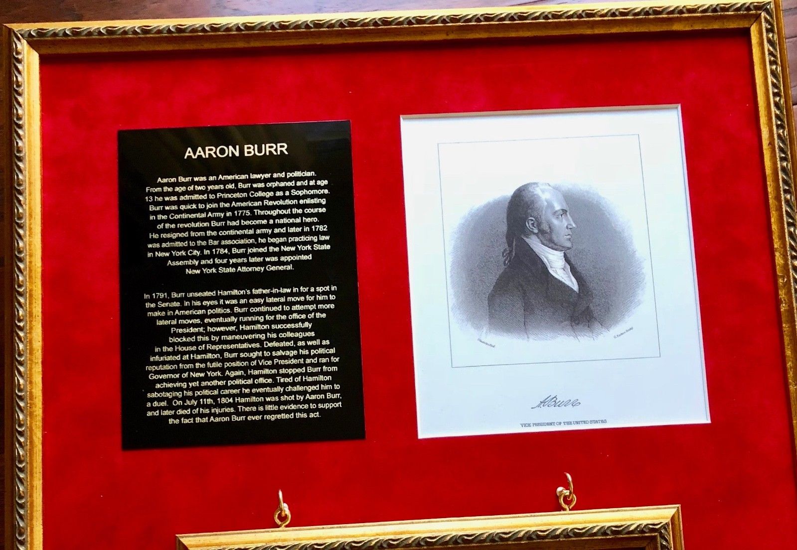 ALEXANDER HAMILTON * AARON BURR * Signed Handwritten Autograph Display * PSA/DNA