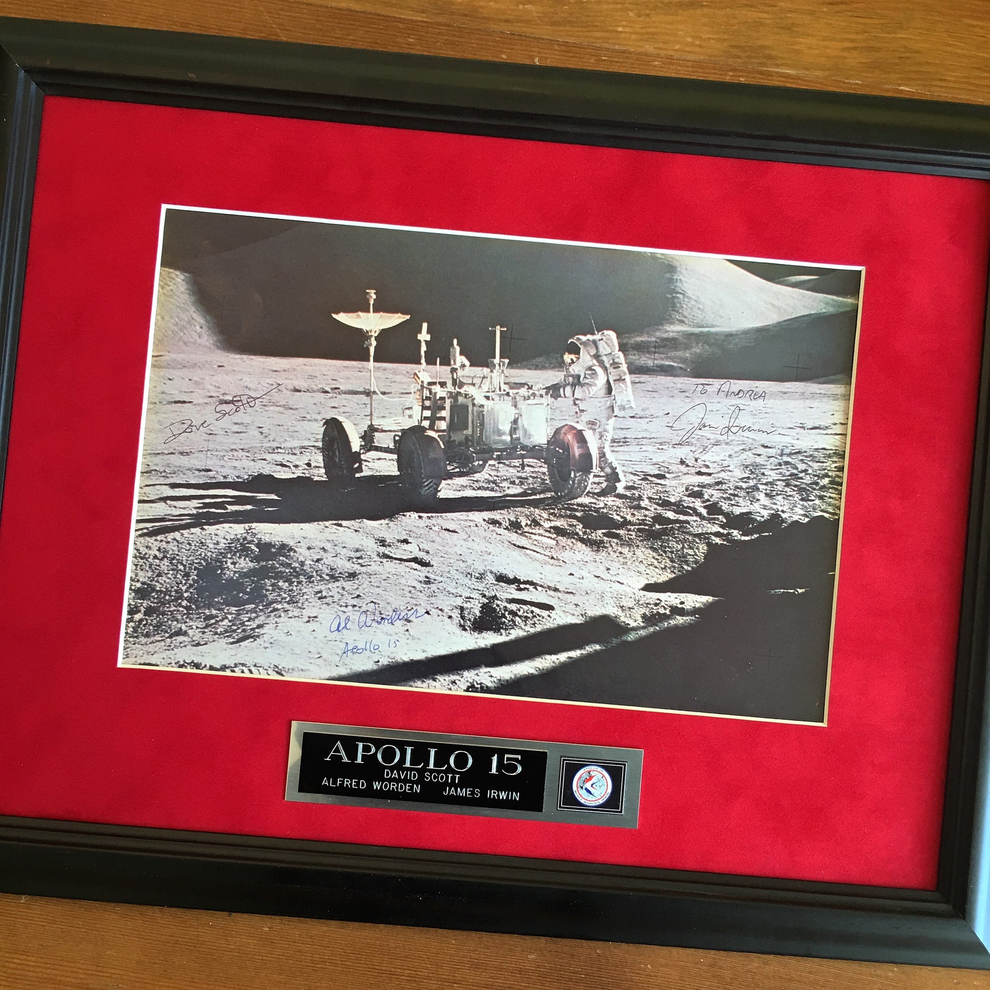 APOLLO 15 CREW SIGNED * Jim IRWIN Dave SCOTT Al WORDEN * Autograph photo