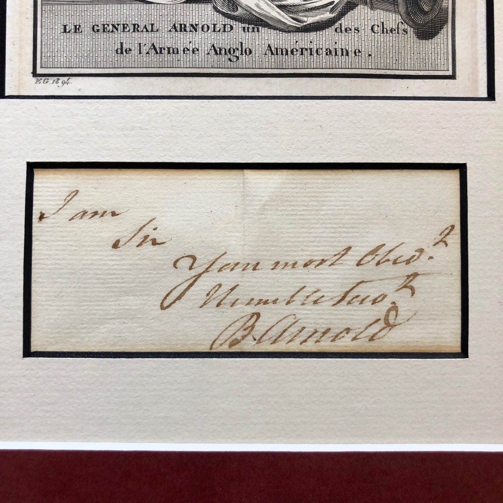 BENEDICT ARNOLD * AUTOGRAPH Note Signed * Revolutionary War TRAITOR * TREASON