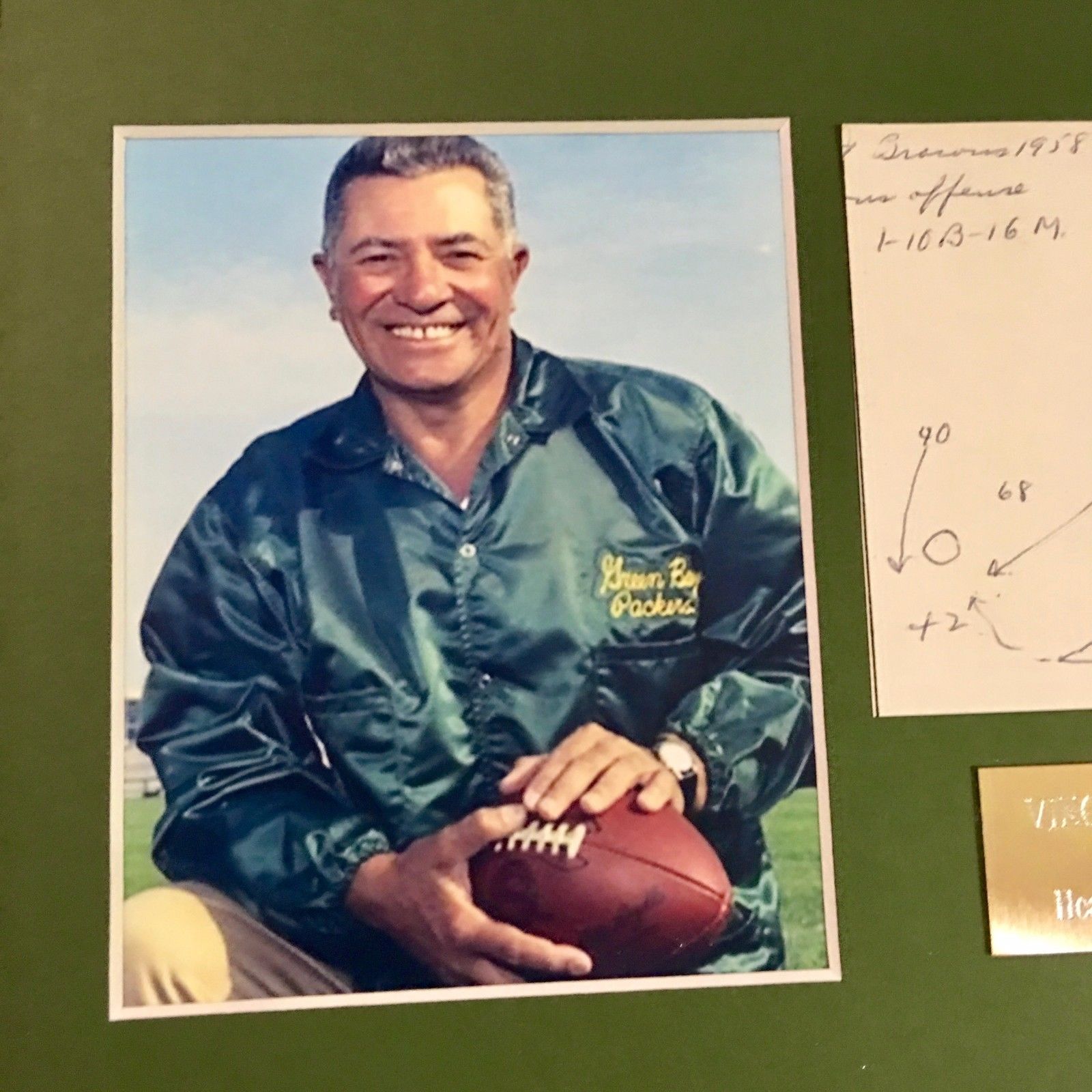 VINCE LOMBARDI JSA COA Scarce Handwritten Play Packers