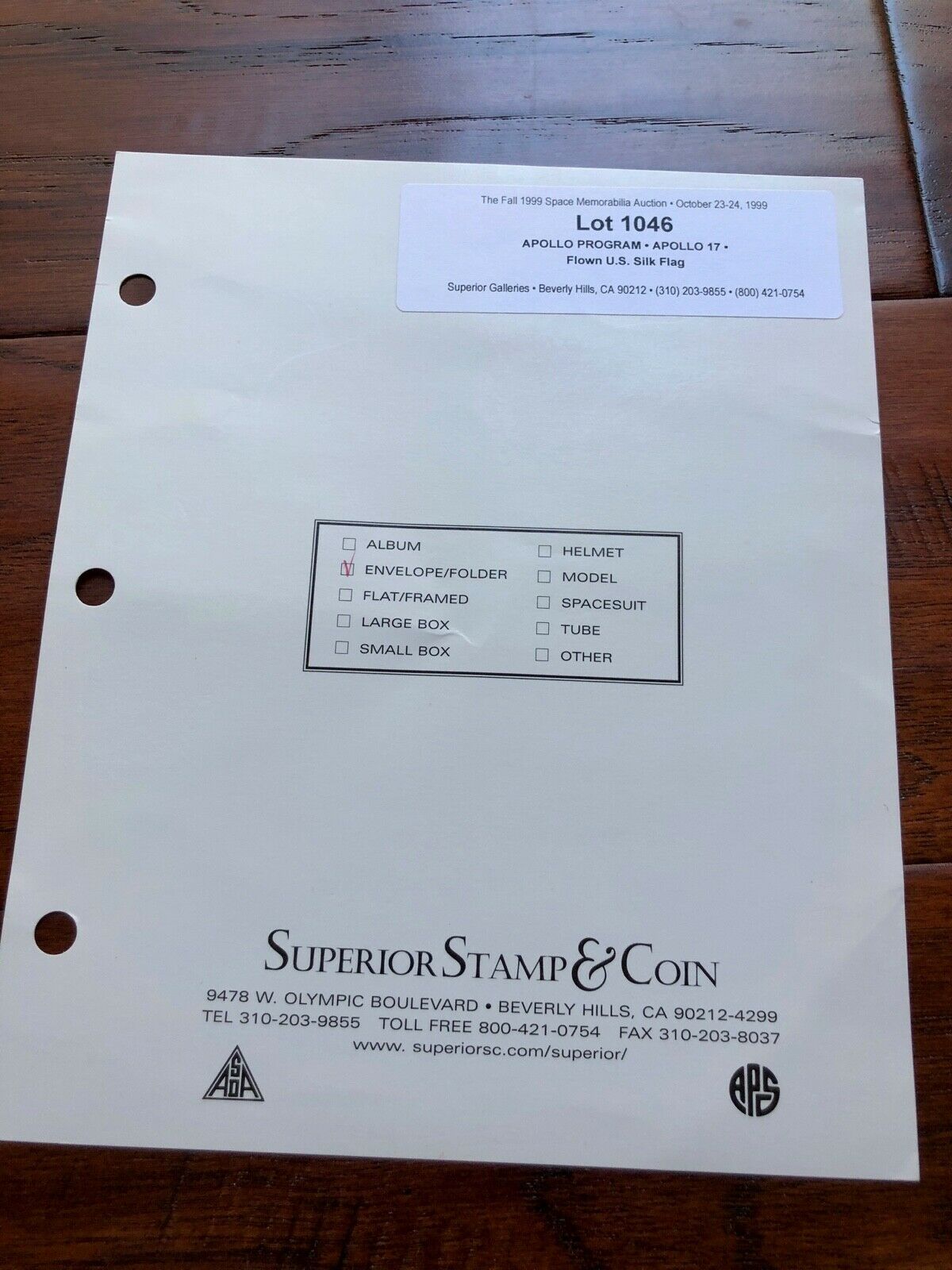 APOLLO 17 * Lunar Surface Flown Flag * NASA Employee Provenance * Gene Cernan