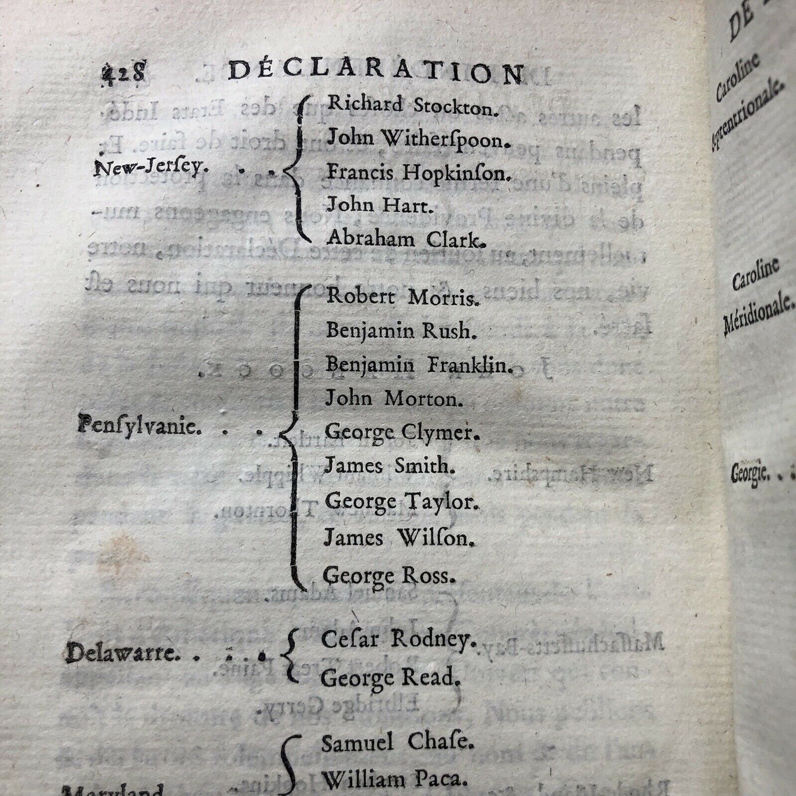 BENJAMIN FRANKLIN * BAS * Signed 1783 Declaration of Independence Book Autograph