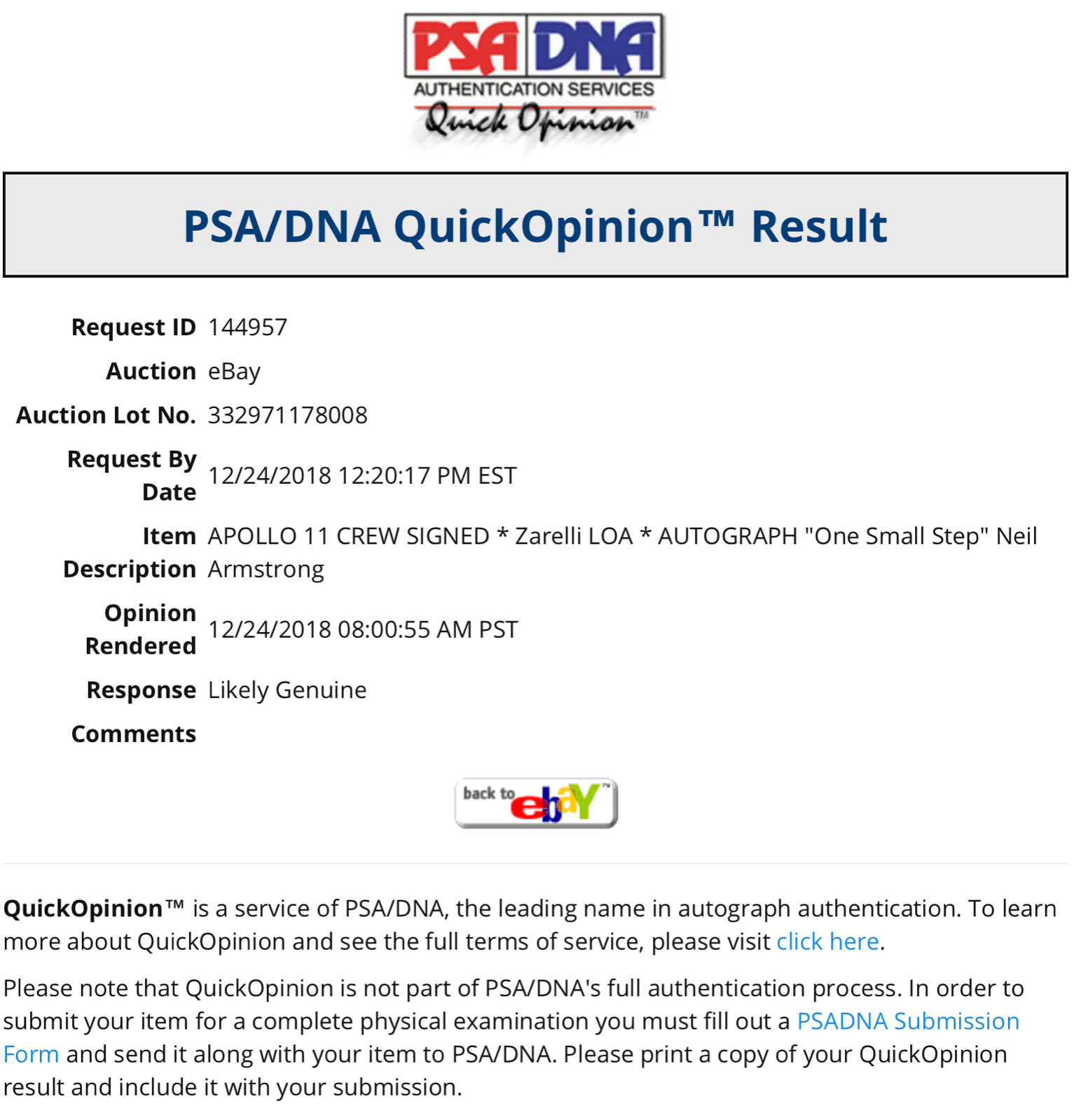 APOLLO 11 CREW SIGNED * PSA Zarelli * AUTOGRAPH "One Small Step" Neil Armstrong