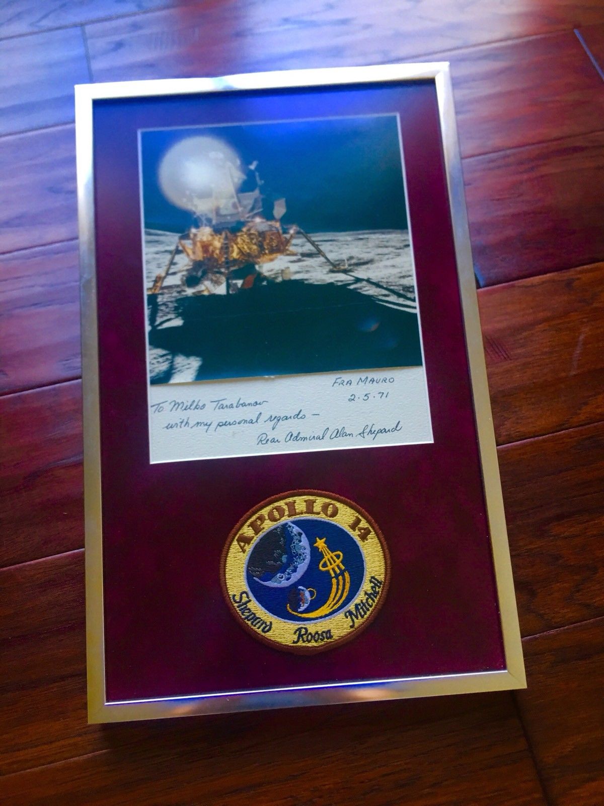 ALAN SHEPARD * Apollo 14 Astronaut * Hand SIGNED LUNAR PHOTO Autograph * NASA