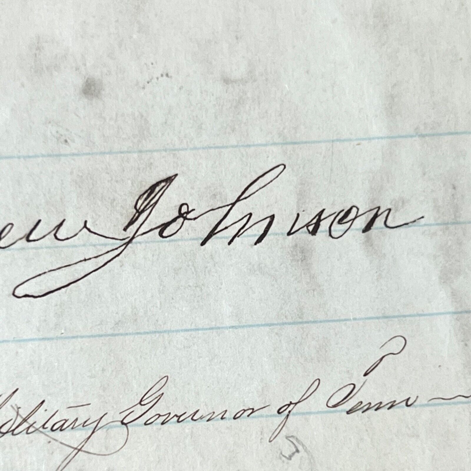 ANDREW JOHNSON * PSA/DNA * AUTOGRAPH Military Governor SIGNED Abraham Lincoln VP