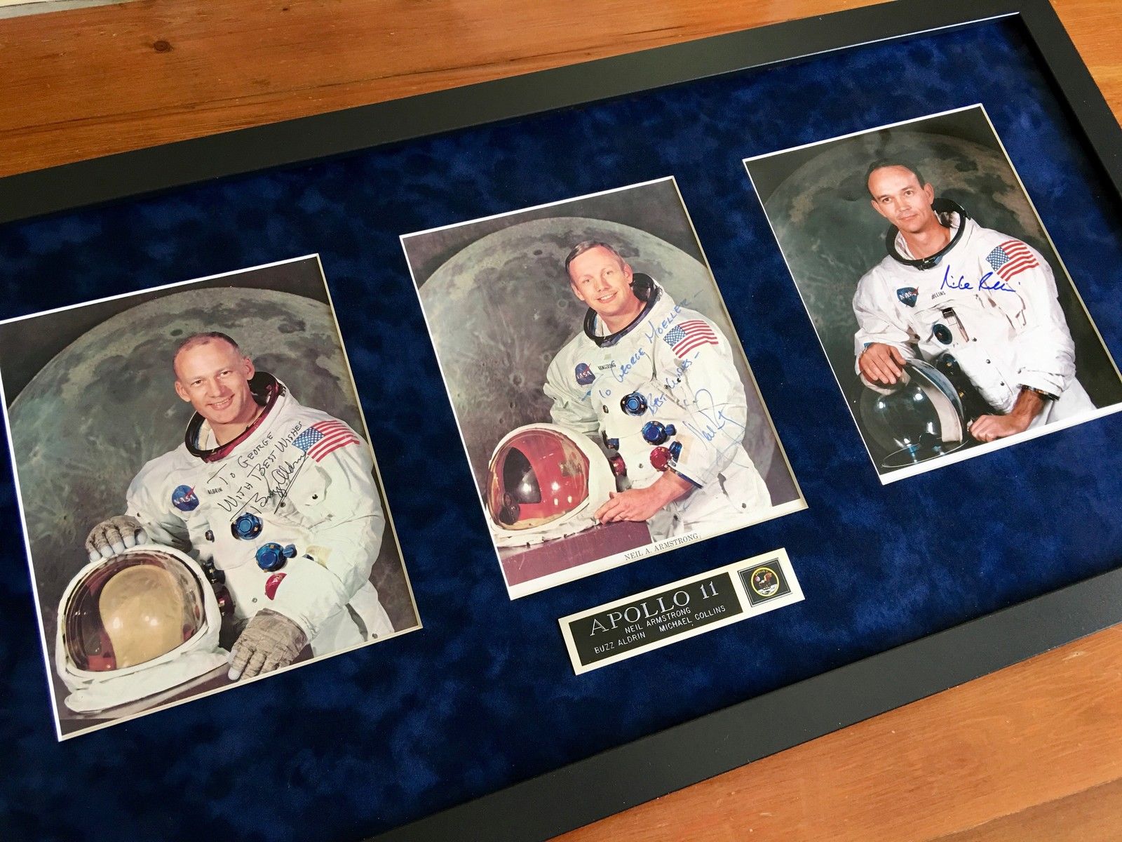 APOLLO 11 CREW SIGNED * JSA COA * scarce AUTOGRAPHS trio * NASA LITHOGRAPH