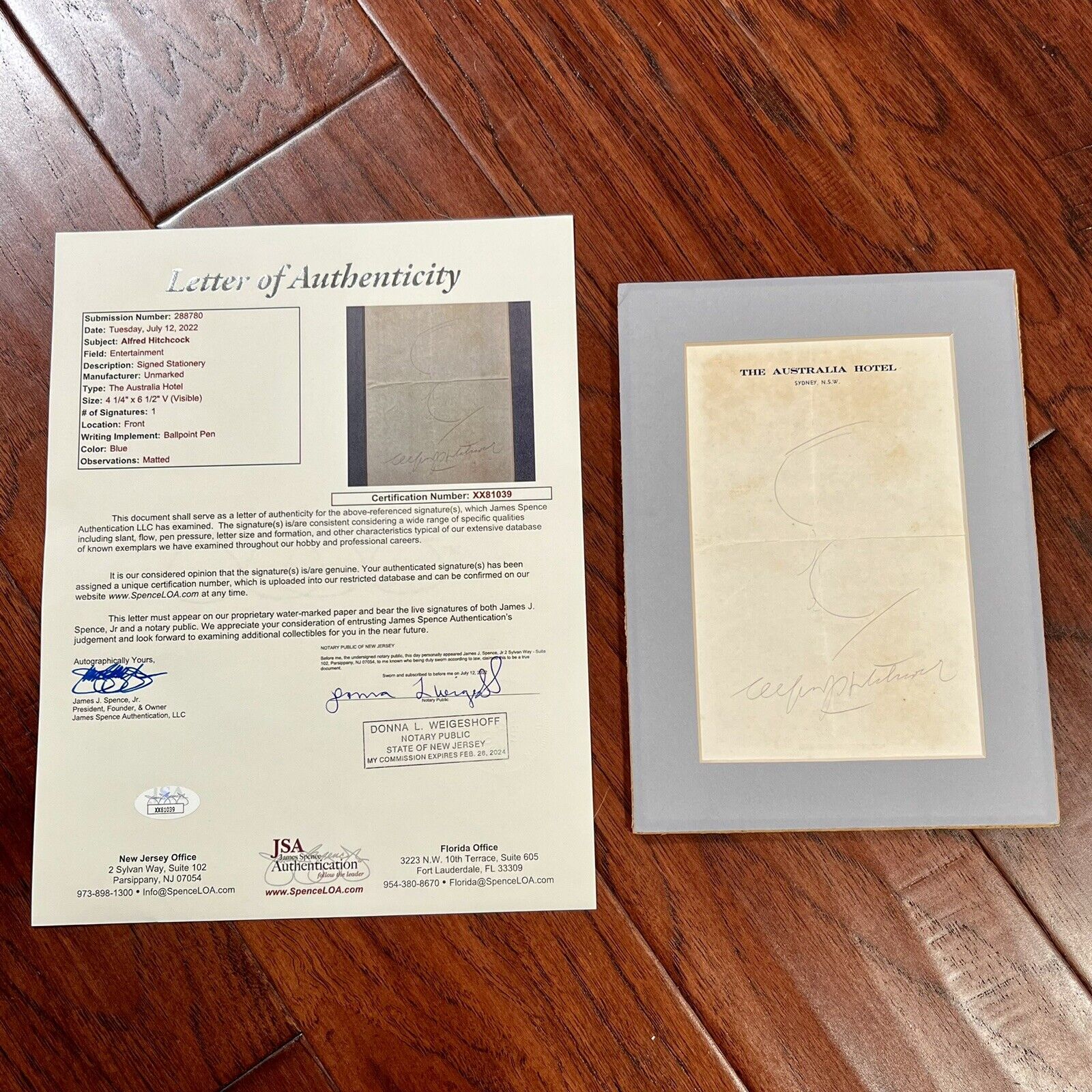 ALFRED HITCHCOCK * Autograph Sketch Signed Self-Portrait Drawing Caricature JSA