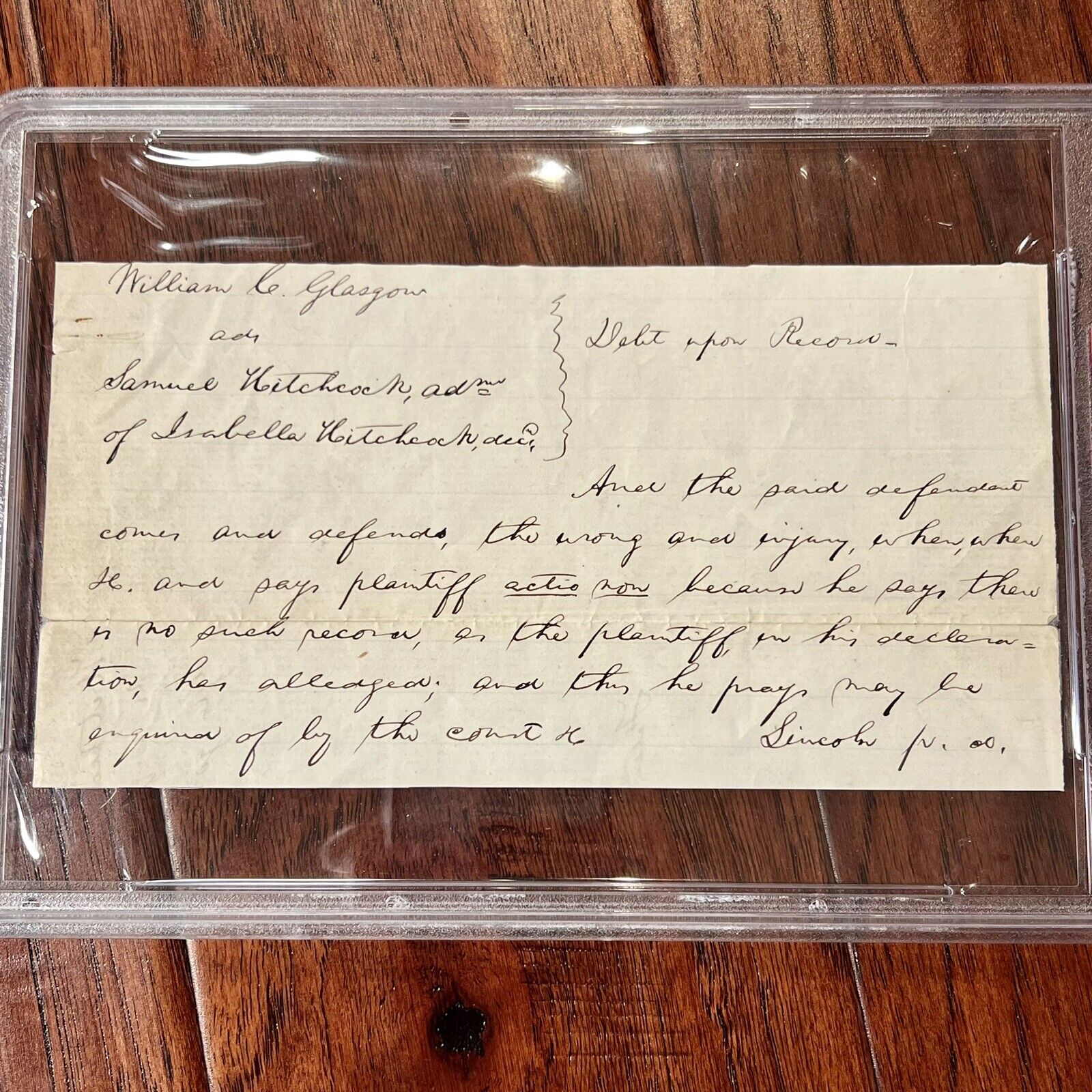 ABRAHAM LINCOLN * PSA/DNA Slab * Autograph Lengthy Handwritten Legal Plea Signed