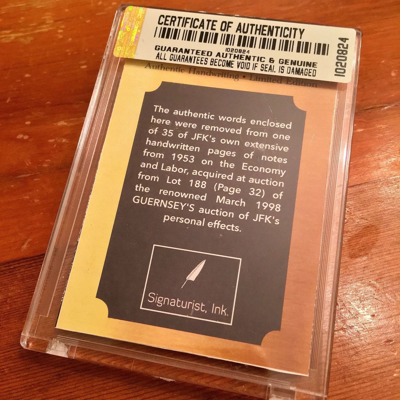 JOHN F. KENNEDY 6 Authentic HANDWRITTEN WORDS