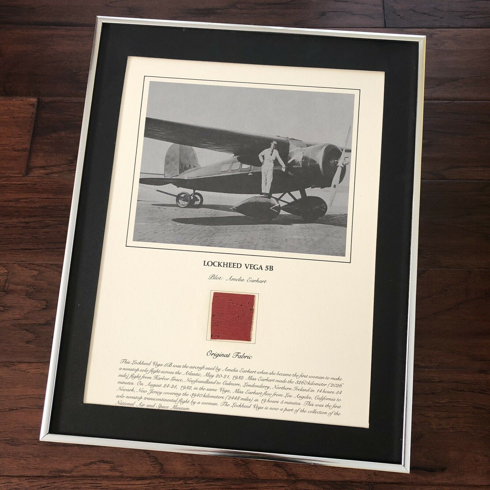 AMELIA EARHART * Original Flown Vega 5B Fabric * From Smithsonian Institute