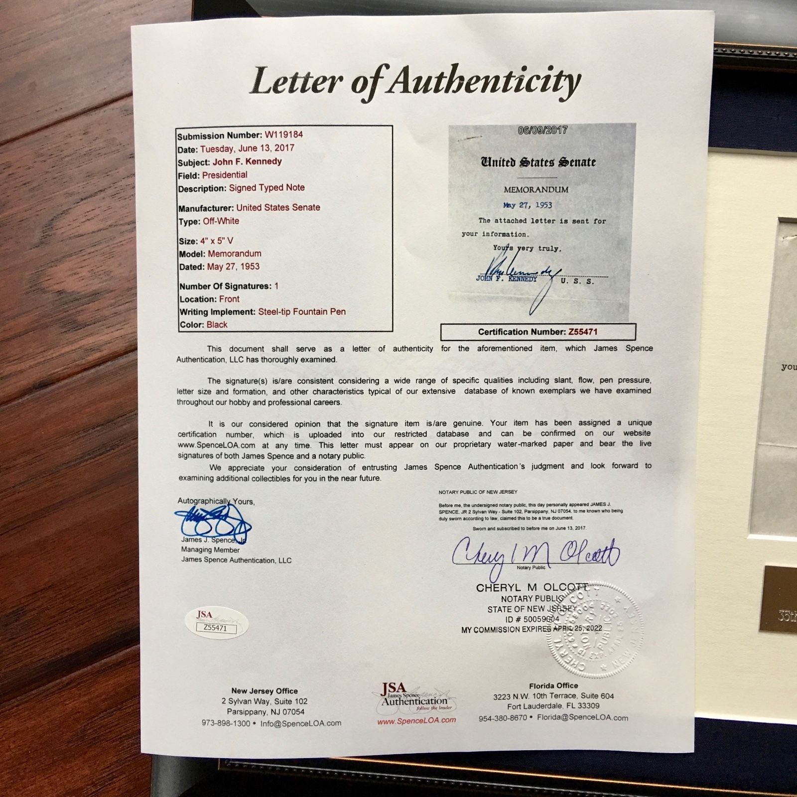 JOHN F. KENNEDY * JSA COA * Scarce Authentic JFK AUTOGRAPH Signed * President