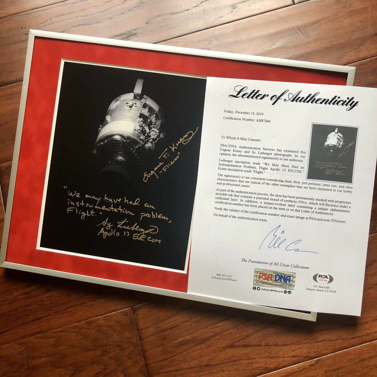 APOLLO 13 * BAS PSA LOA * Crew & Control Signed Display * Jack Swigert Autograph