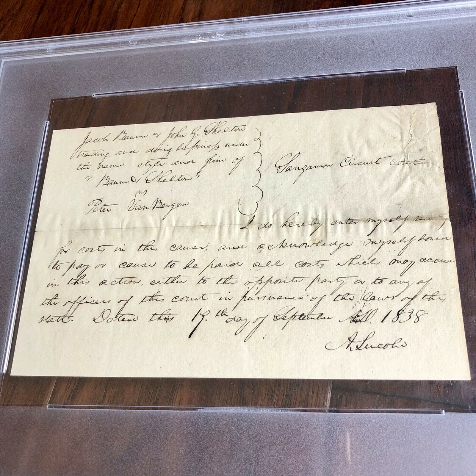 ABRAHAM LINCOLN * PSA/DNA Slabbed * Early Handwritten Autograph Letter Signed *