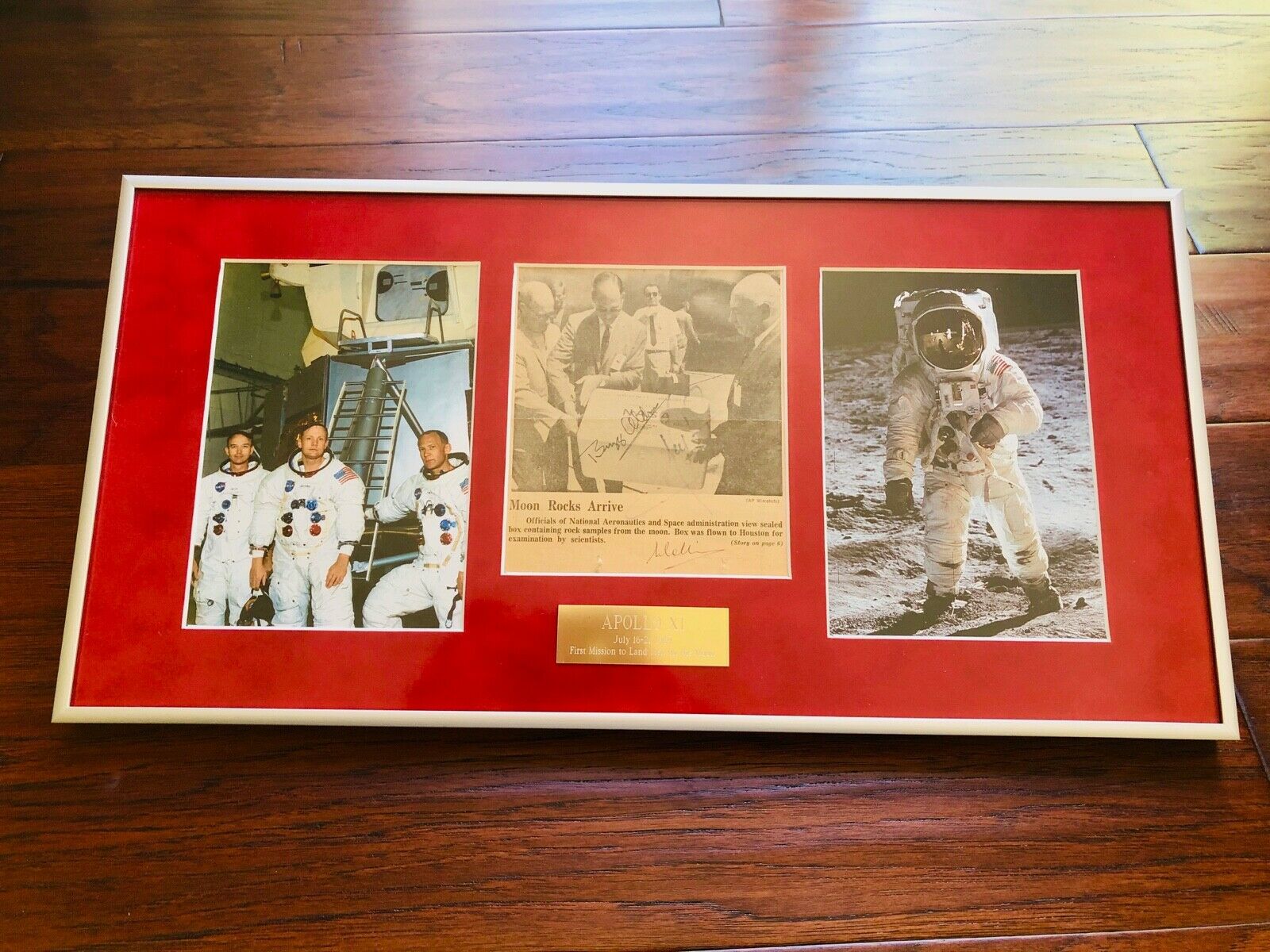 APOLLO 11 CREW SIGNED * BECKETT BAS * AUTOGRAPH "Moon Rocks" Neil Armstrong