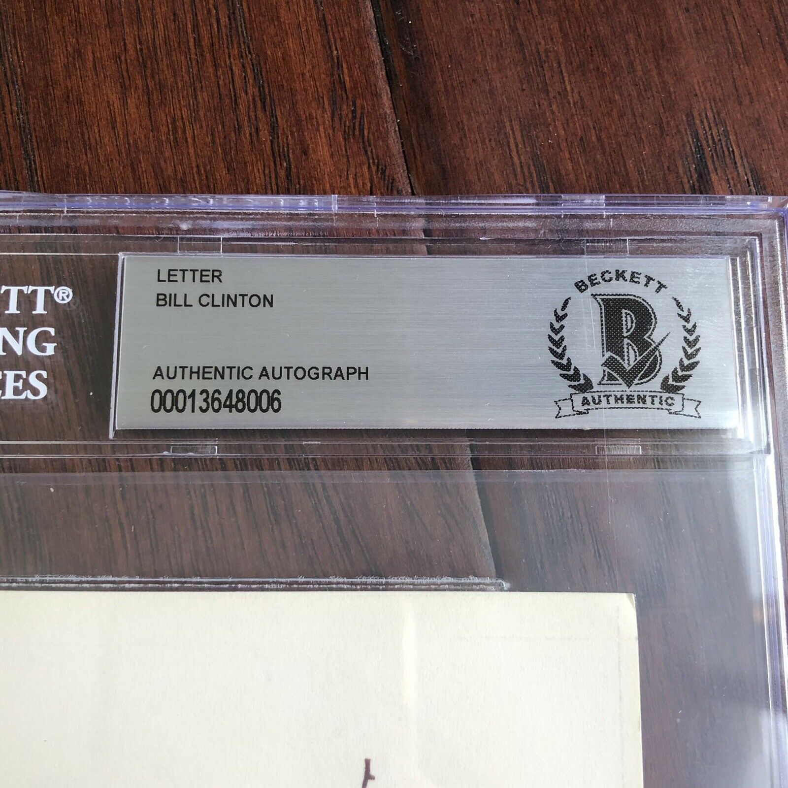 BILL CLINTON * Beckett BAS * Autograph Note As President Signed OK City Bombing