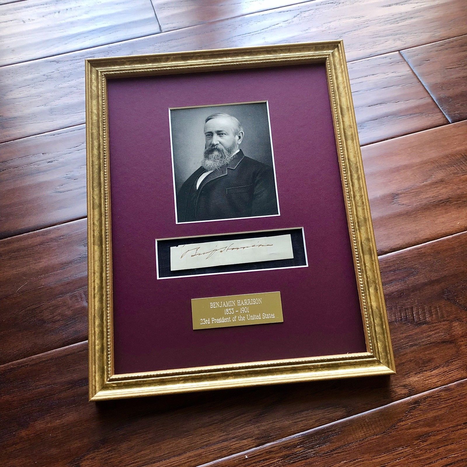 BENJAMIN HARRISON * Genuine SIGNED Clipped AUTOGRAPH * President Signature