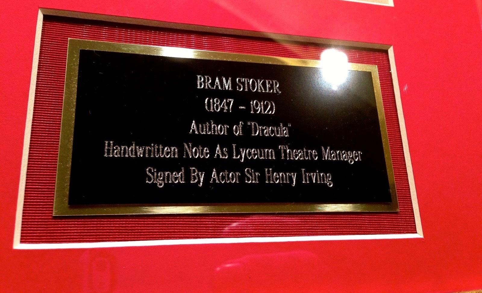 BRAM STOKER Handwritten AUTOGRAPH Note DRACULA Not SIGNED Henry Irving