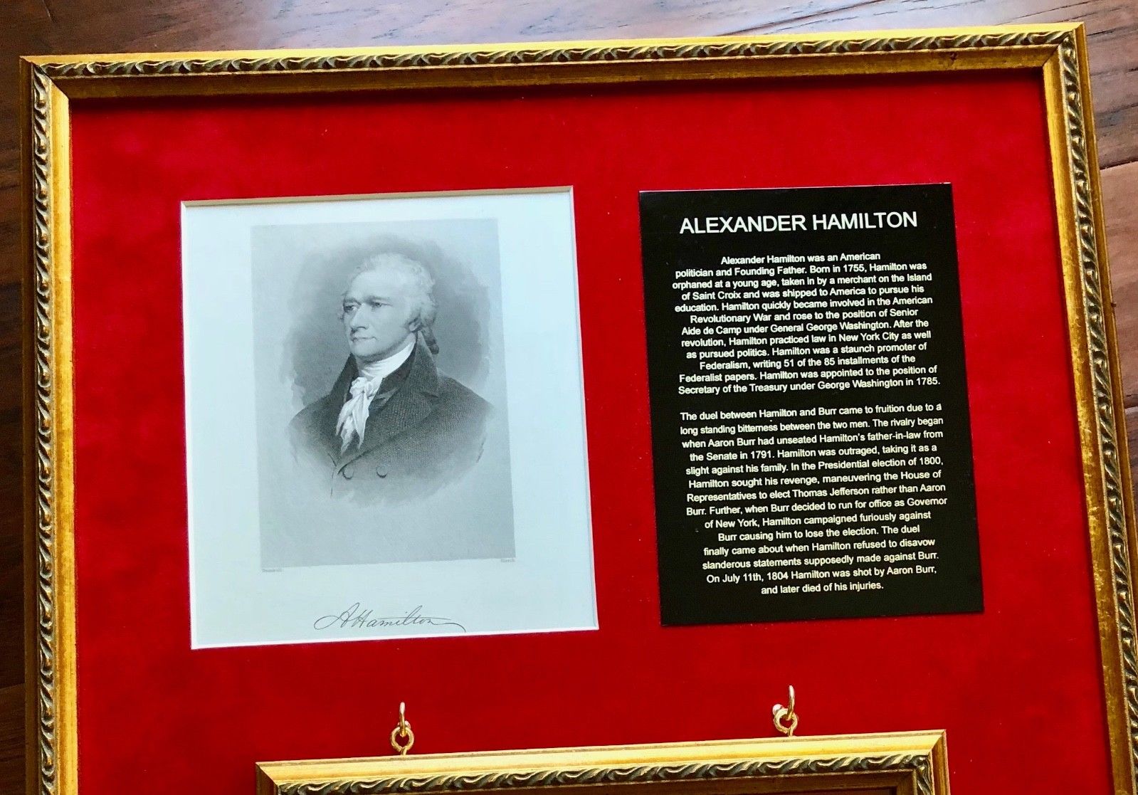 ALEXANDER HAMILTON * AARON BURR * Signed Handwritten Autograph Display * PSA/DNA