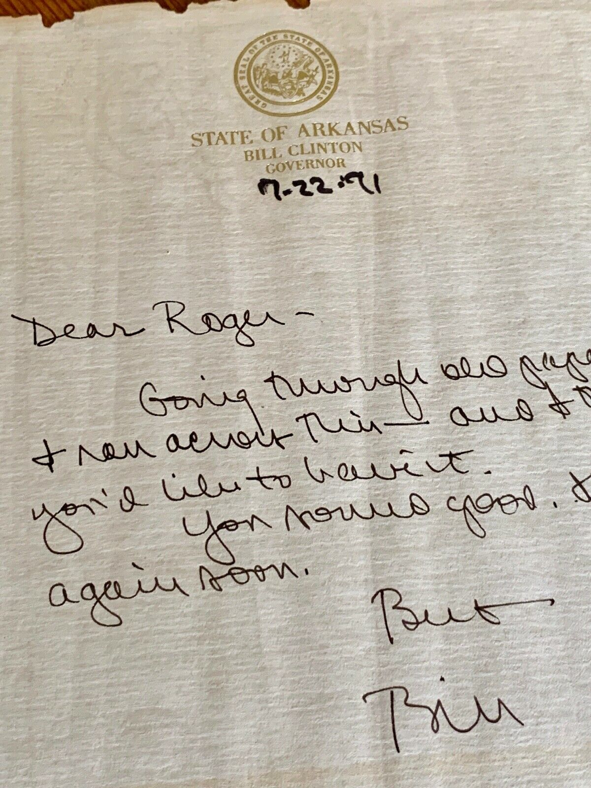 BILL CLINTON * JSA * AUTOGRAPH Letter SIGNED to Bro ROGER + rare PERSONAL photo!