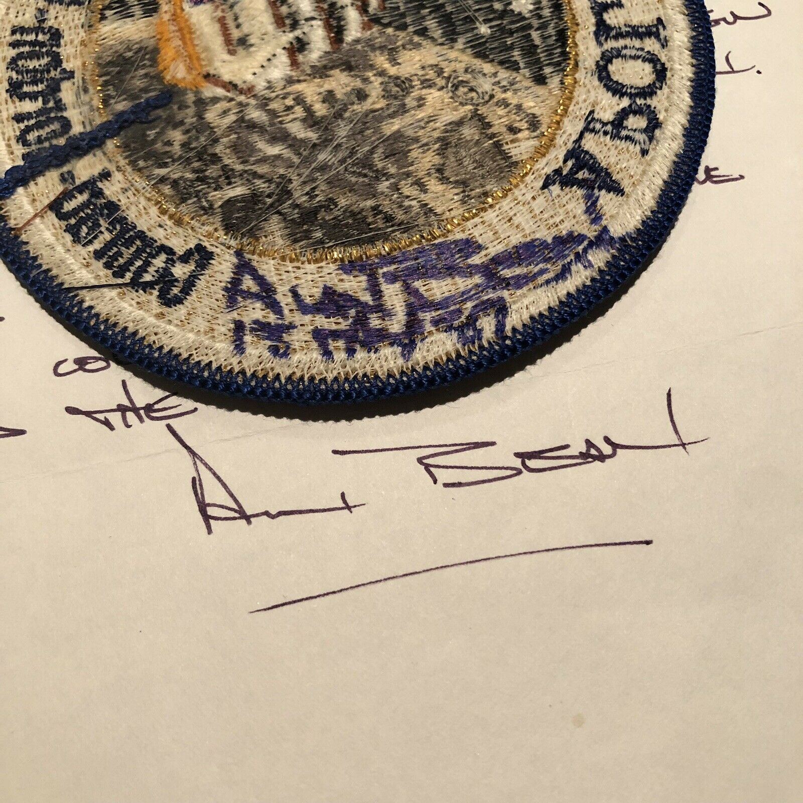 APOLLO 12 * Patch FLOWN TO THE MOON * Alan Bean COA * Hand signed Autograph