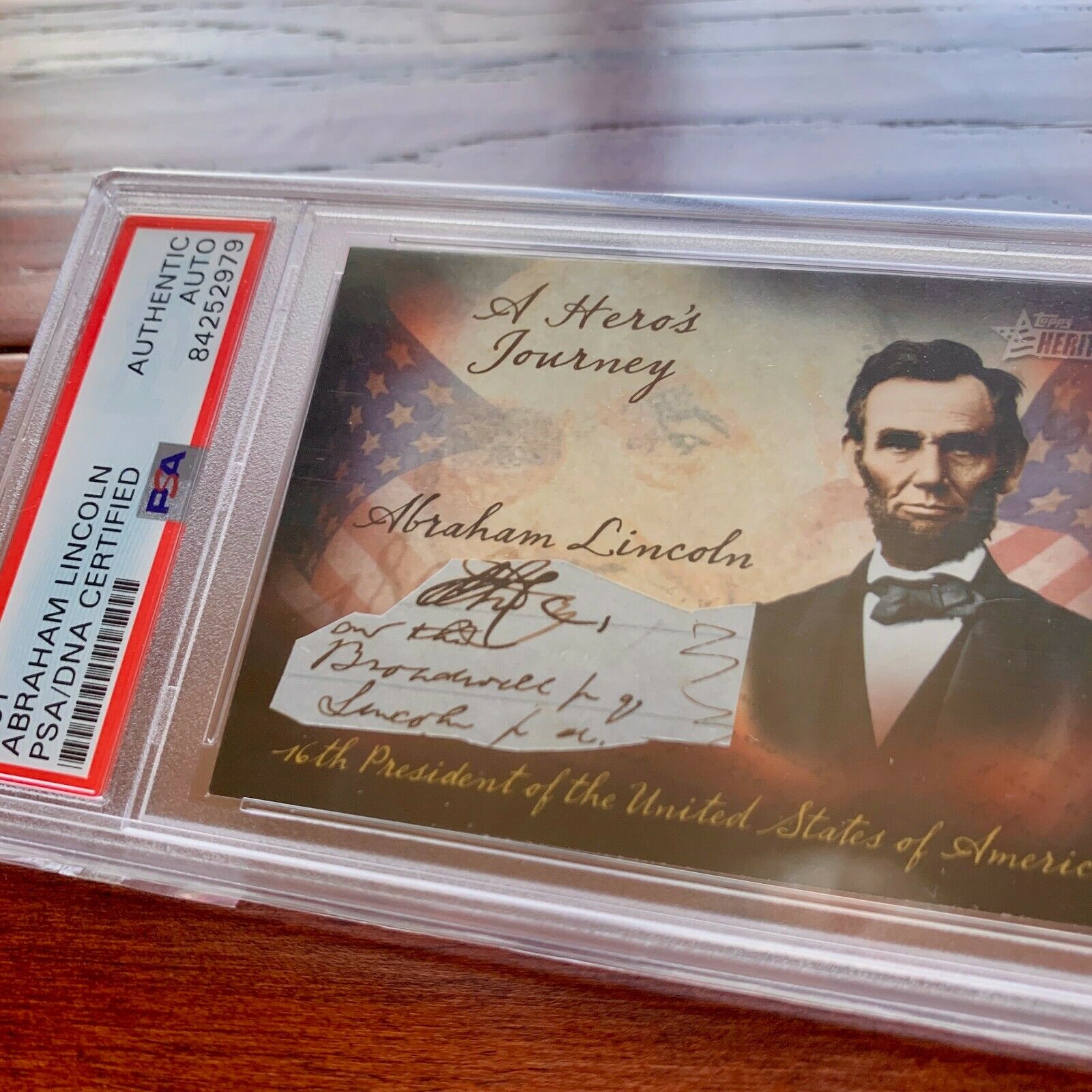 ABRAHAM LINCOLN * PSA/DNA Slabbed * Early Autograph Cut Signature * Signed