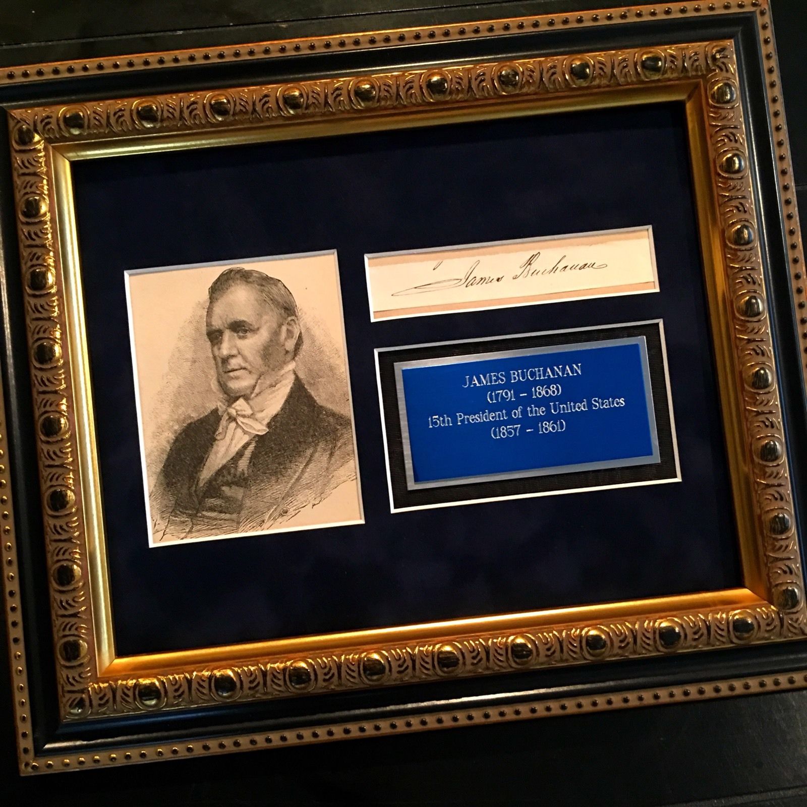 President JAMES BUCHANAN Scarce Cut Signature AUTOGRAPH SIGNED * Civil War