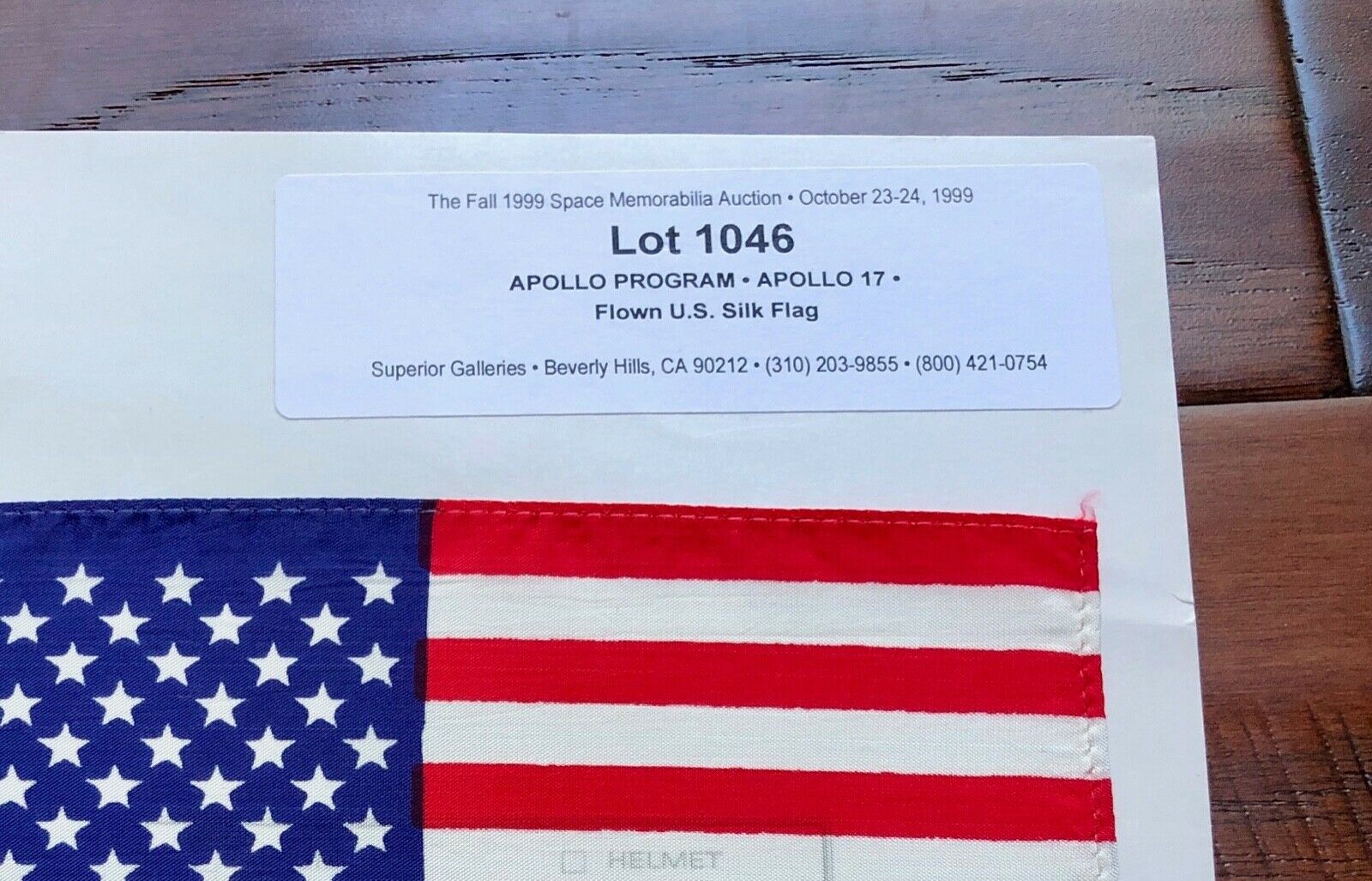 APOLLO 17 * Lunar Surface Flown Flag * NASA Employee Provenance * Gene Cernan