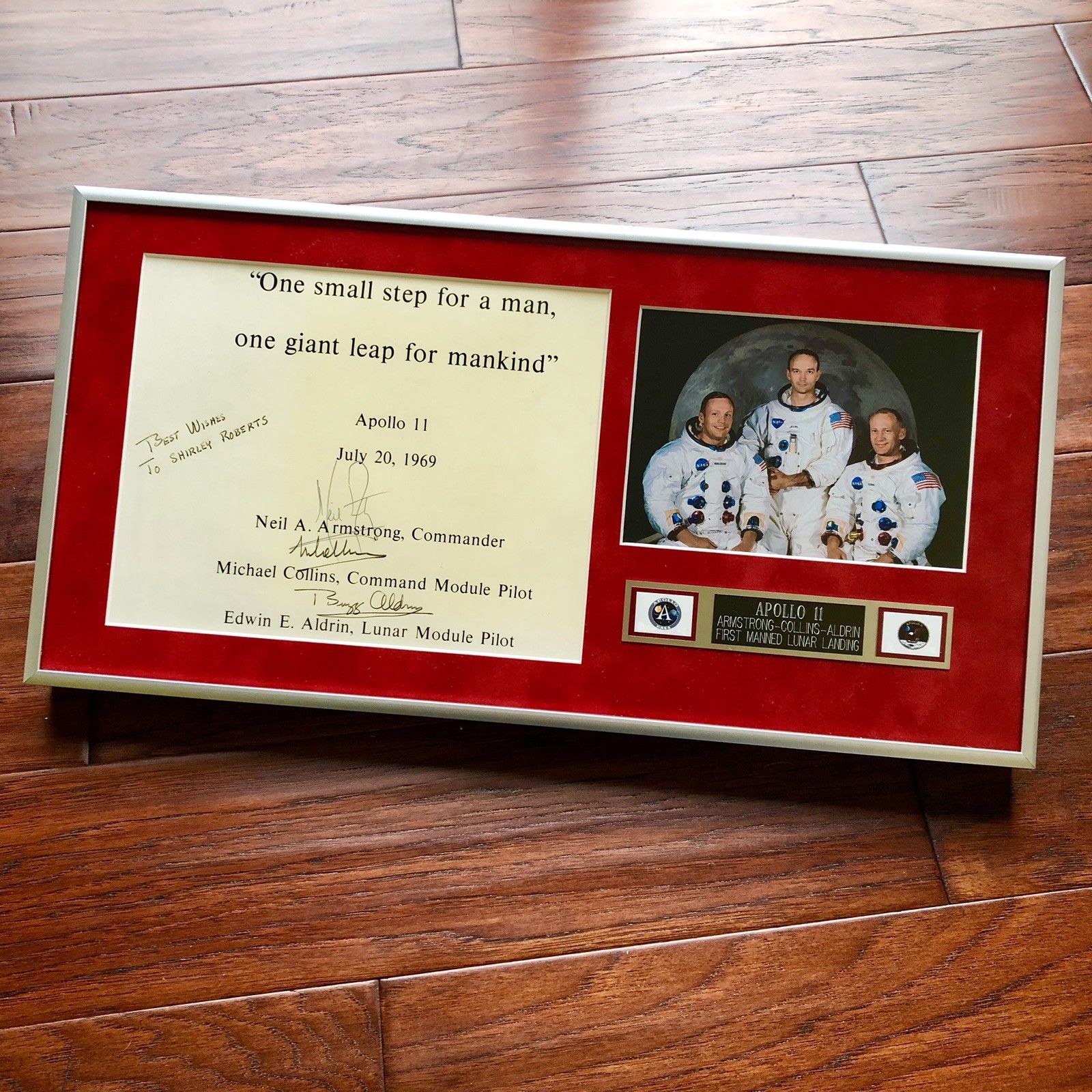 APOLLO 11 CREW SIGNED * PSA Zarelli * AUTOGRAPH "One Small Step" Neil Armstrong